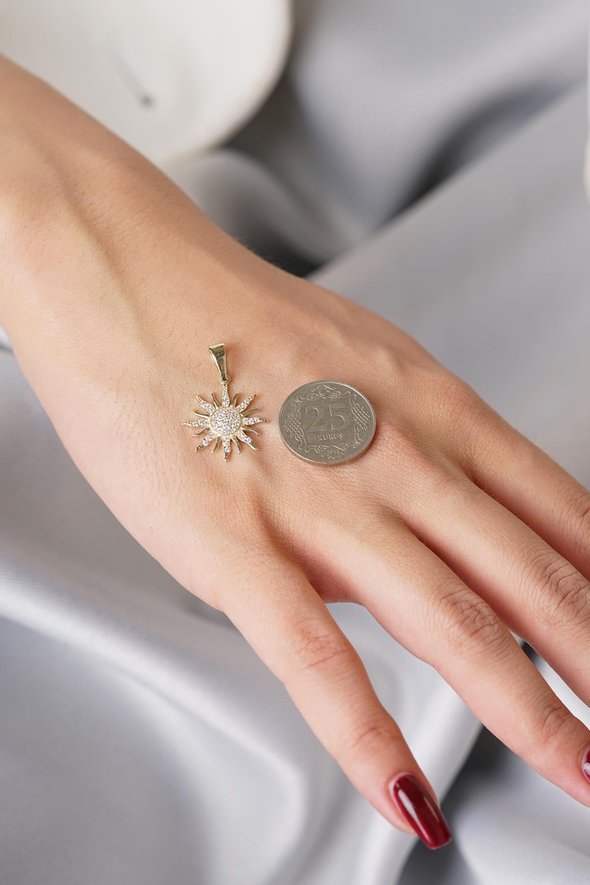 14K Gold Sun Charm