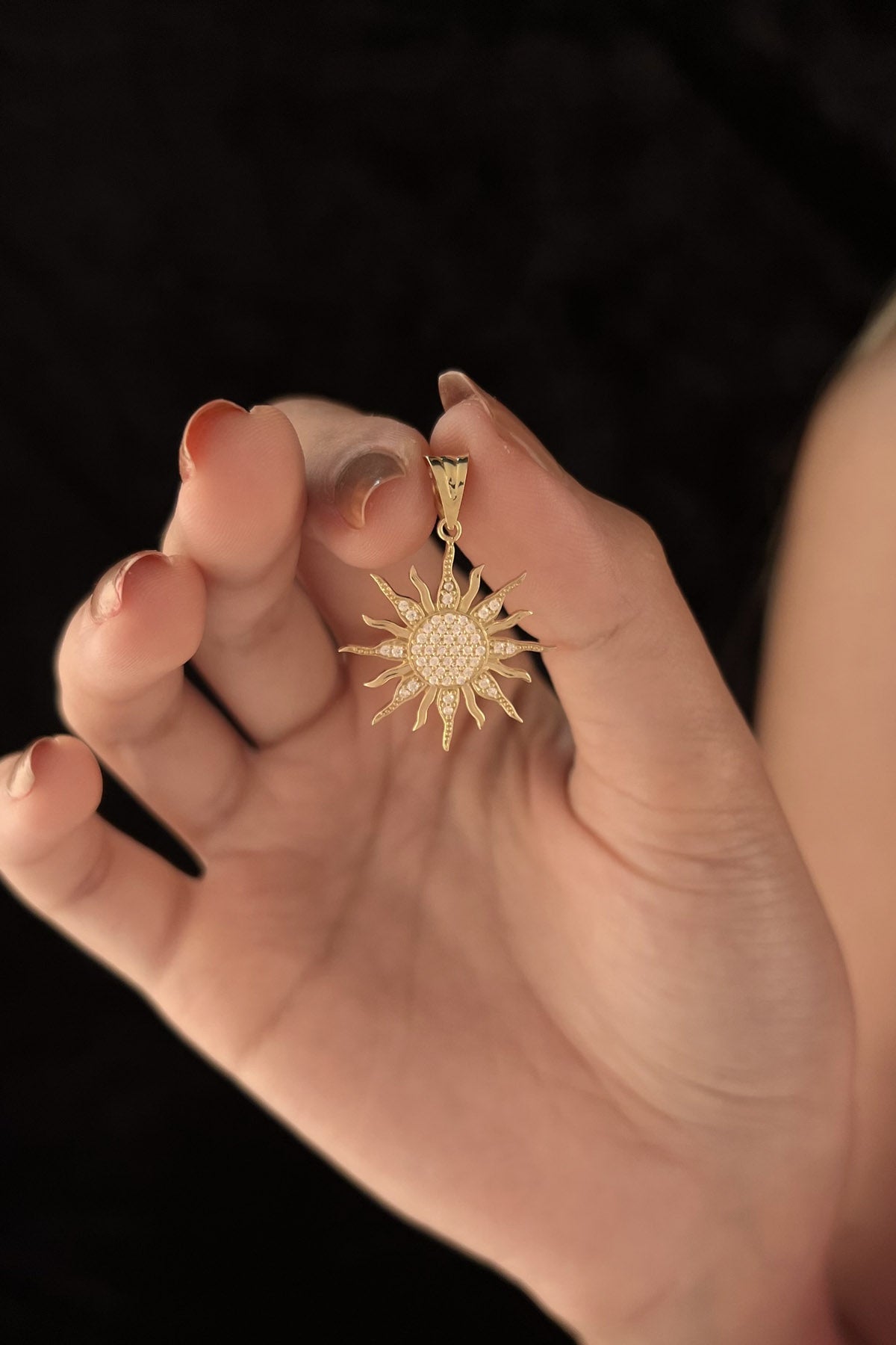14K Gold Sun Charm