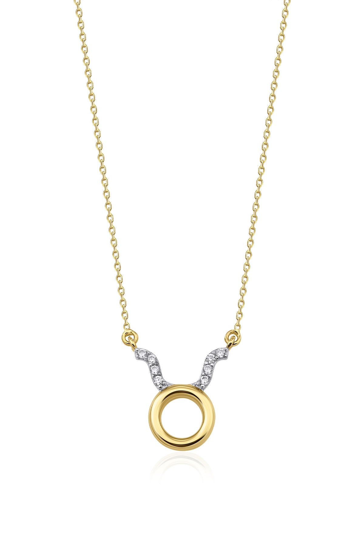 14K Gold Taurus Zodiac Sign Necklace