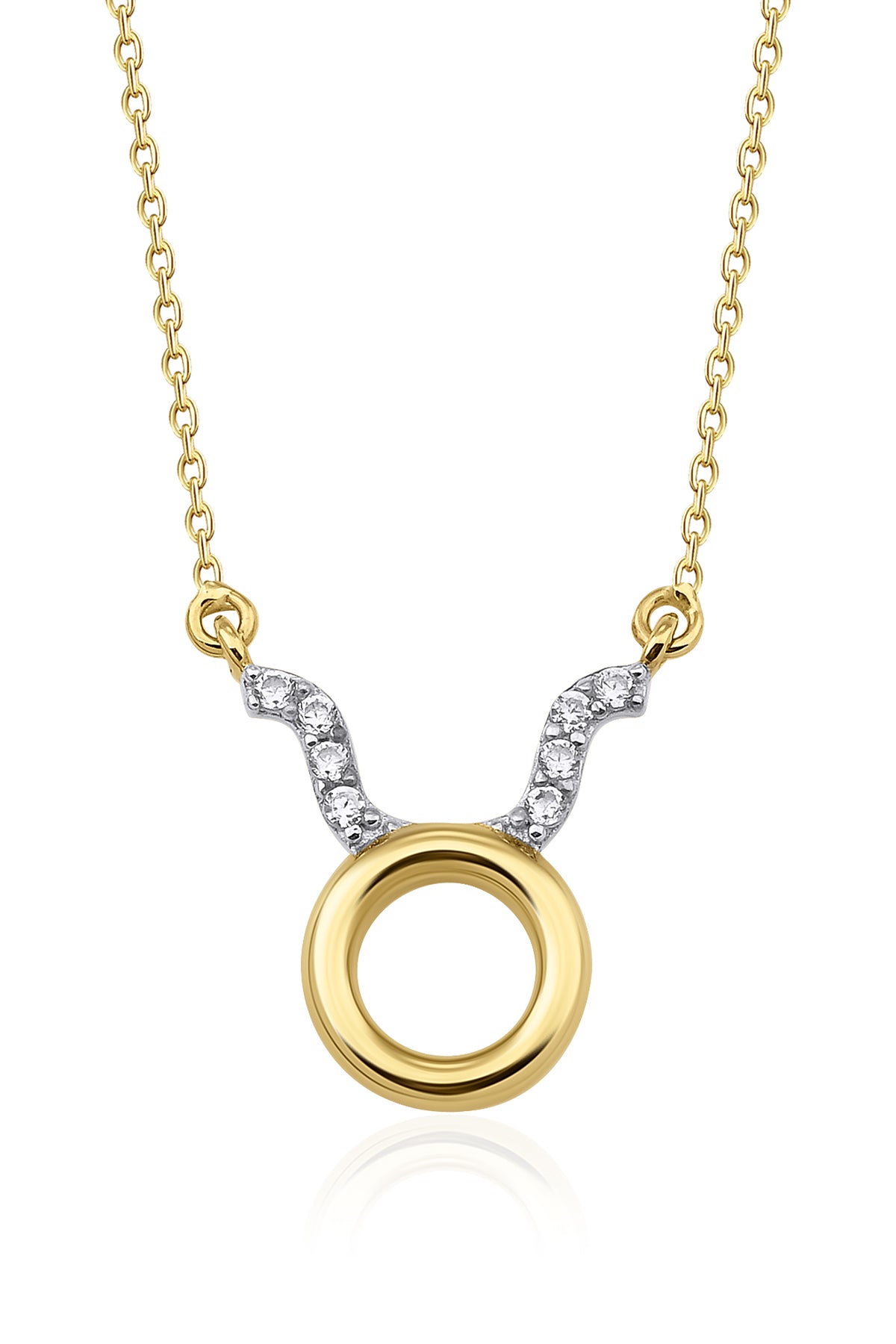14K Gold Taurus Zodiac Sign Necklace
