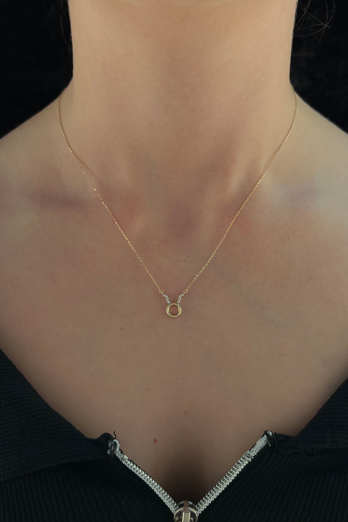 14K Gold Taurus Zodiac Sign Necklace