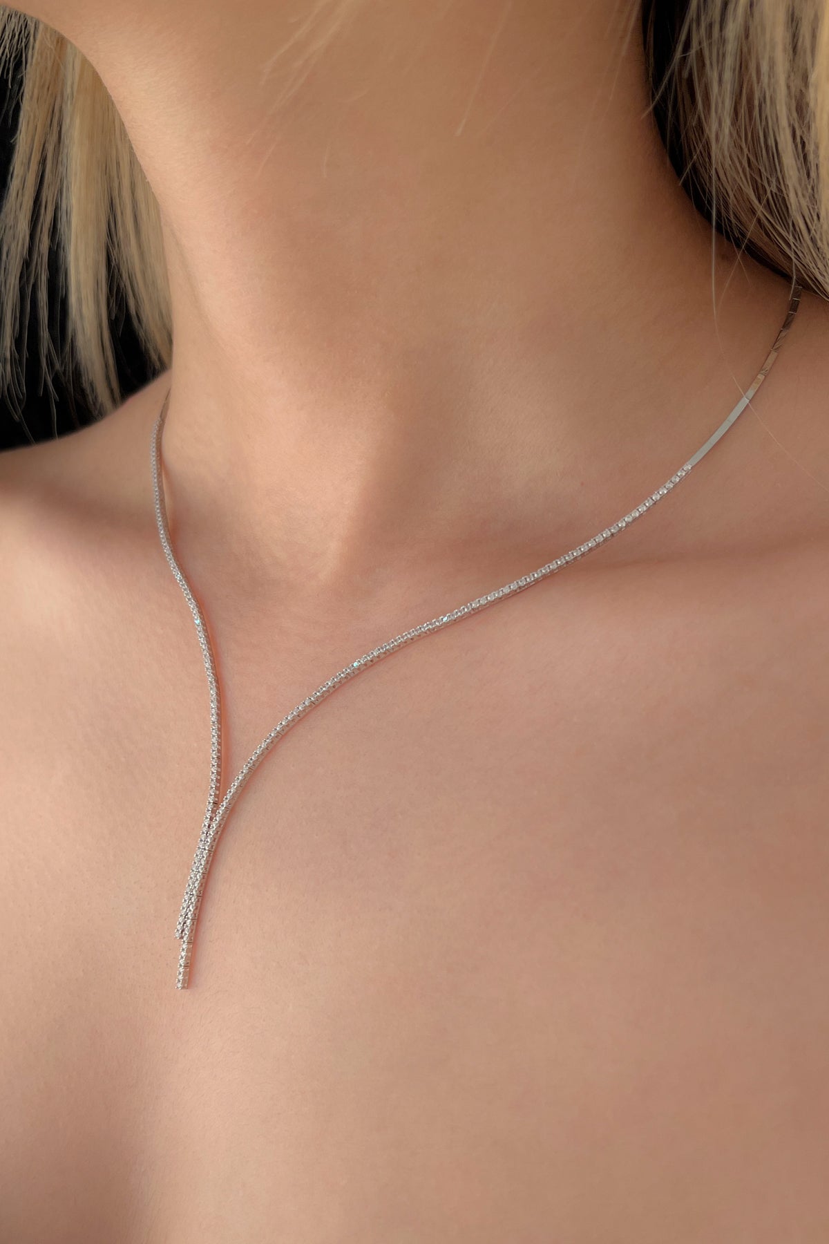 14K Gold Tennis Necklace