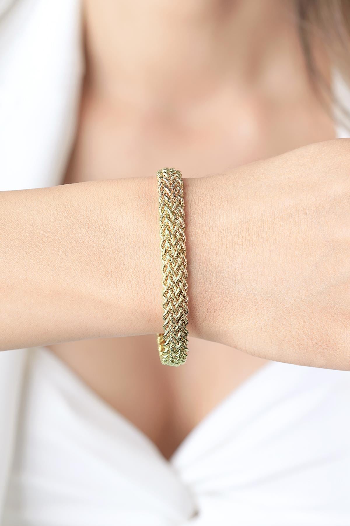 14K Gold Thick Rope Bracelet