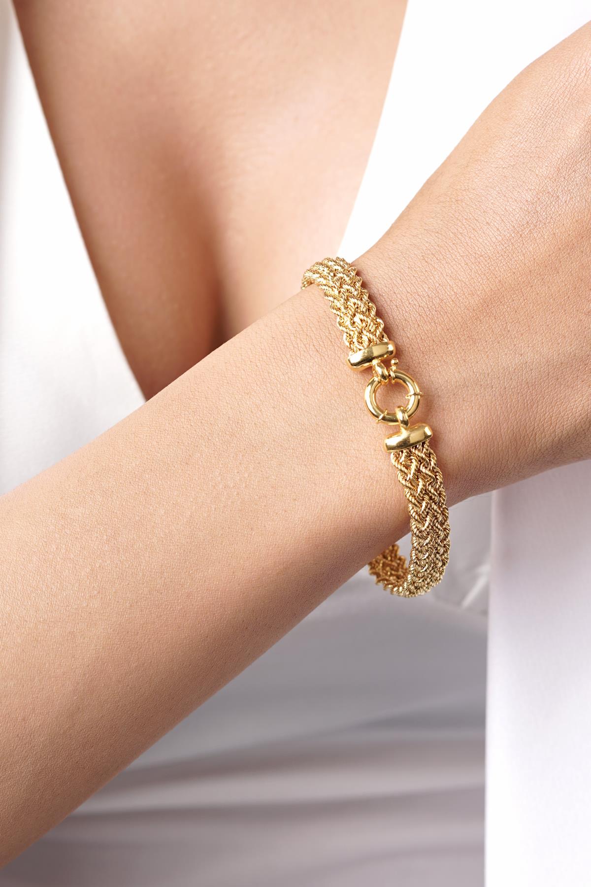 14K Gold Thick Rope Bracelet
