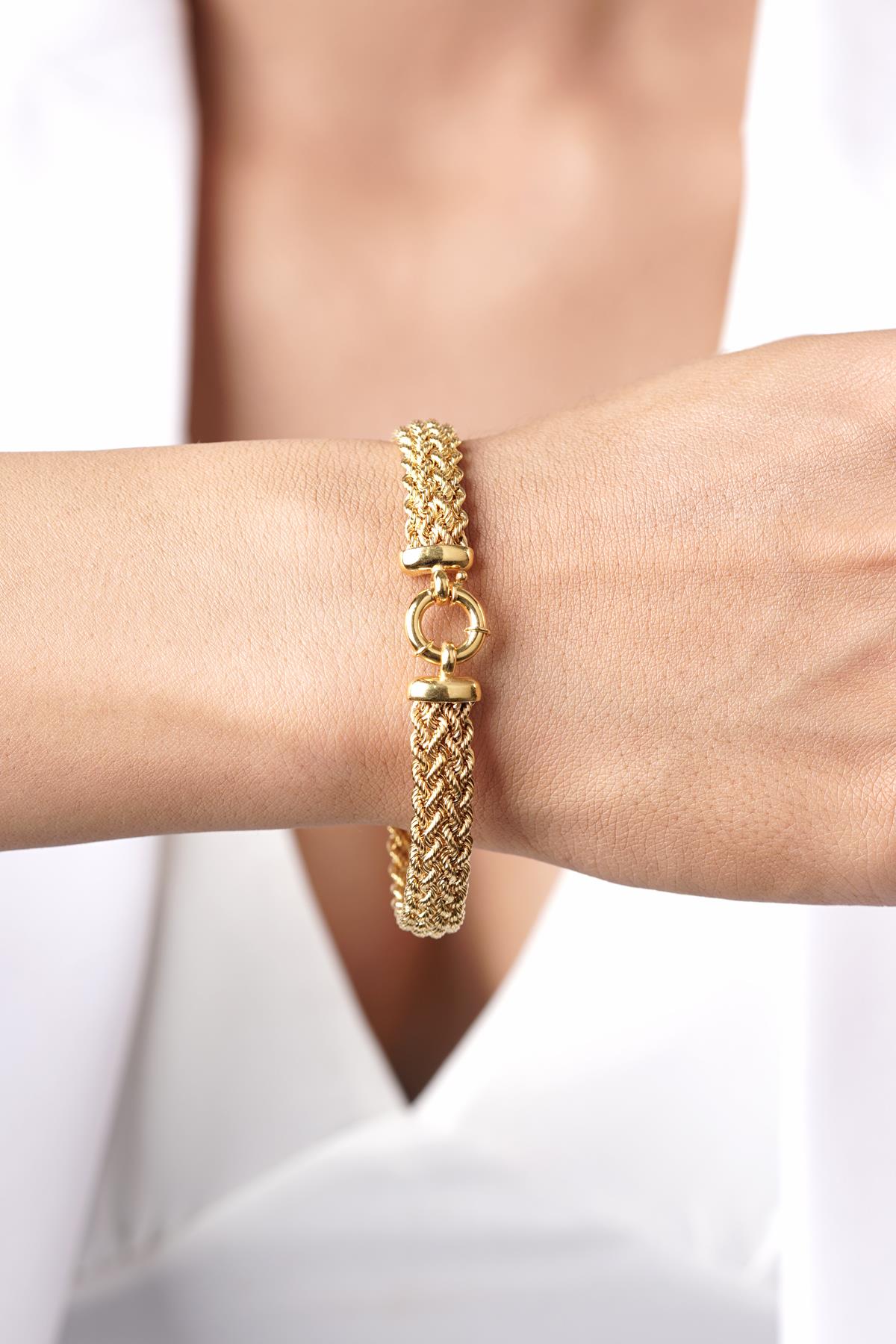 14K Gold Thick Rope Bracelet