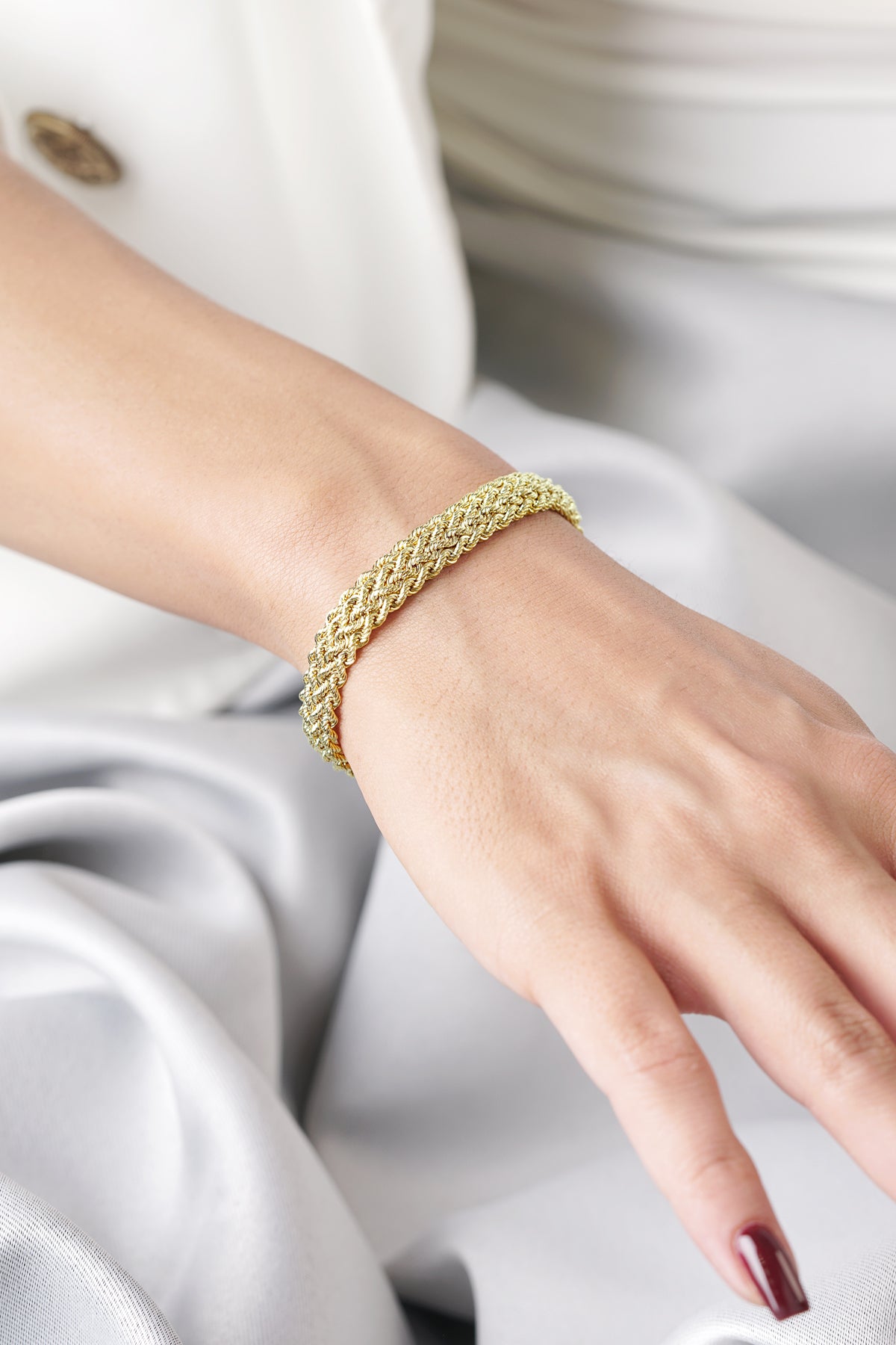14K Gold Thick Rope Bracelet