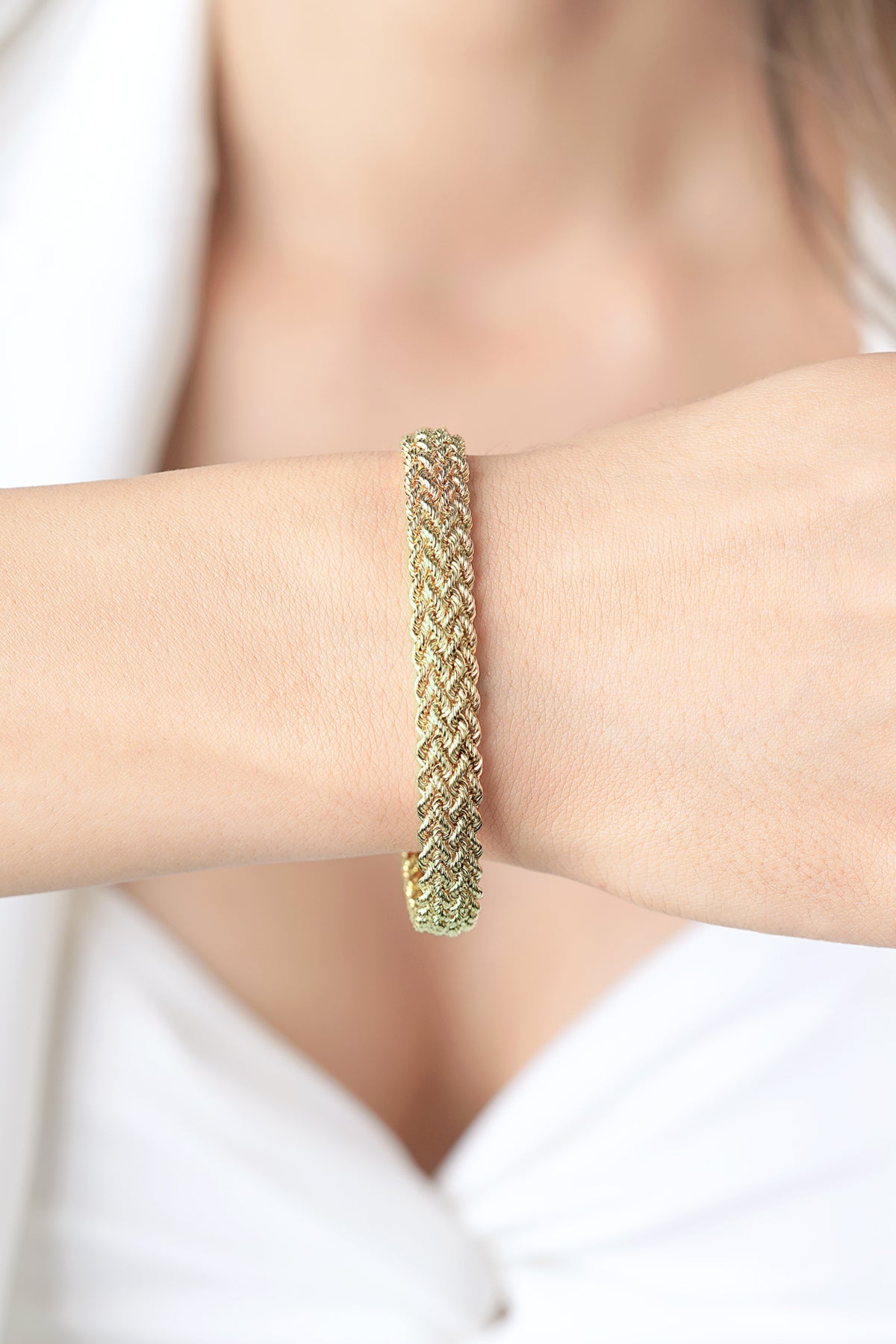 14K Gold Thick Rope Bracelet