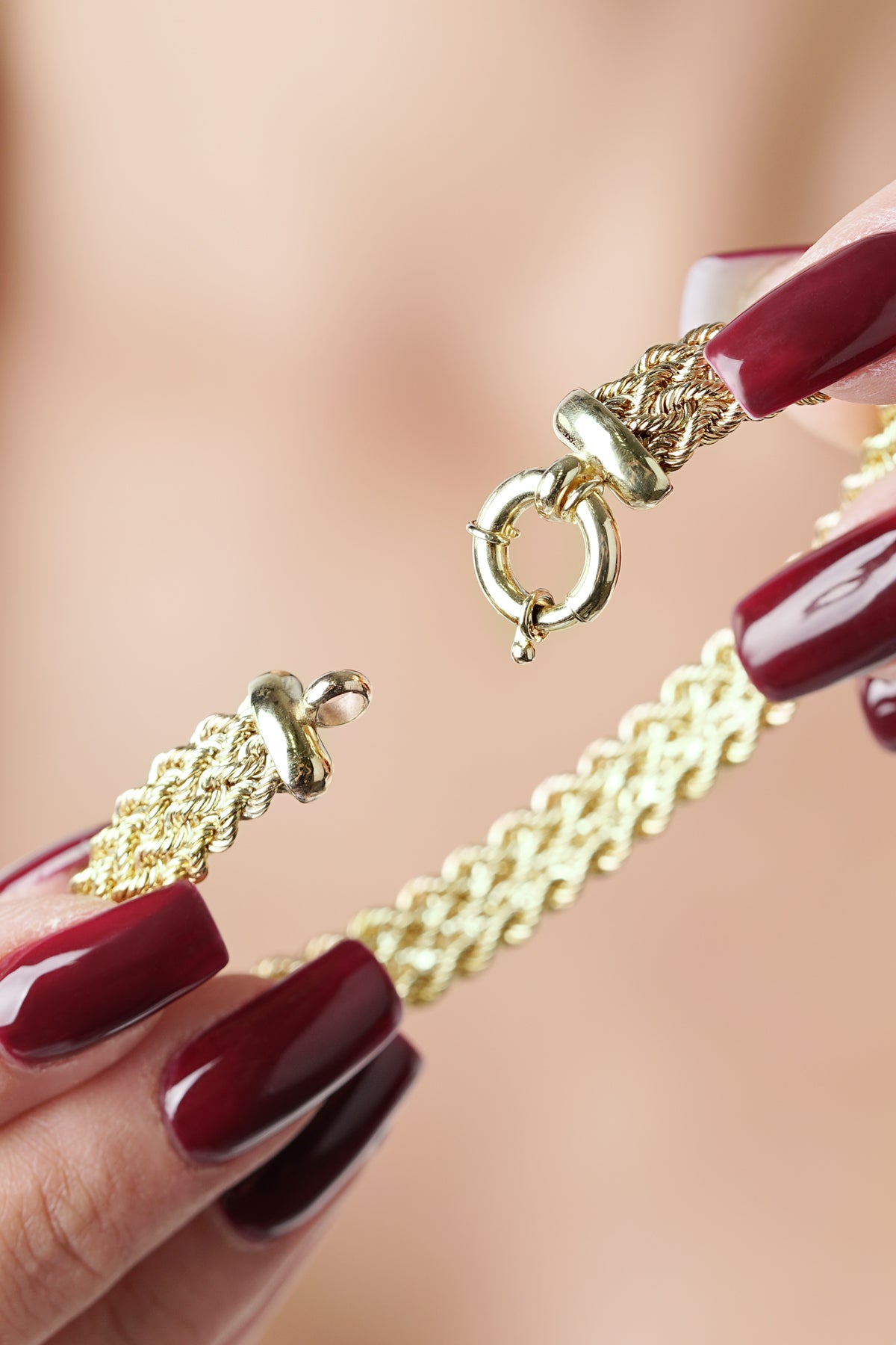 14K Gold Thick Rope Bracelet