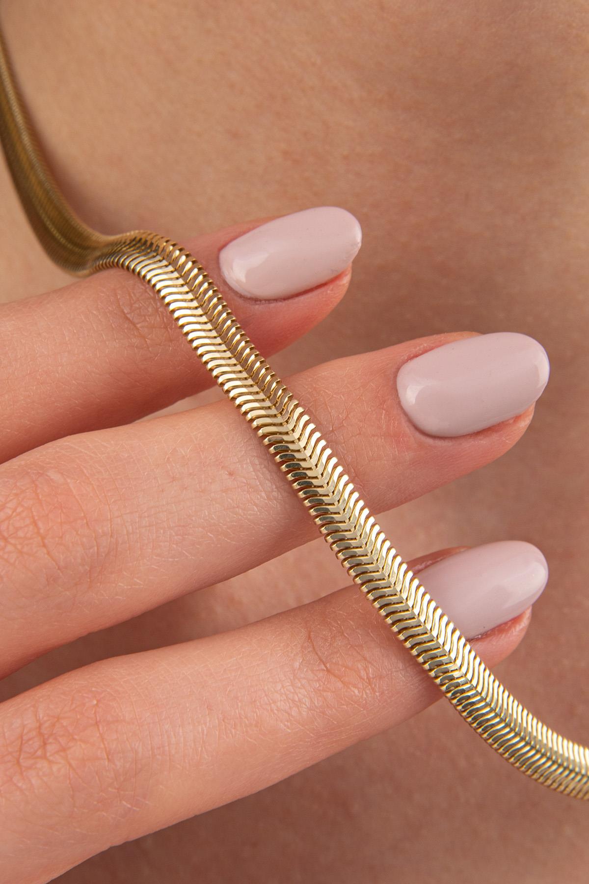 14K Gold Thick Snake Chain Necklace   0.210 inch