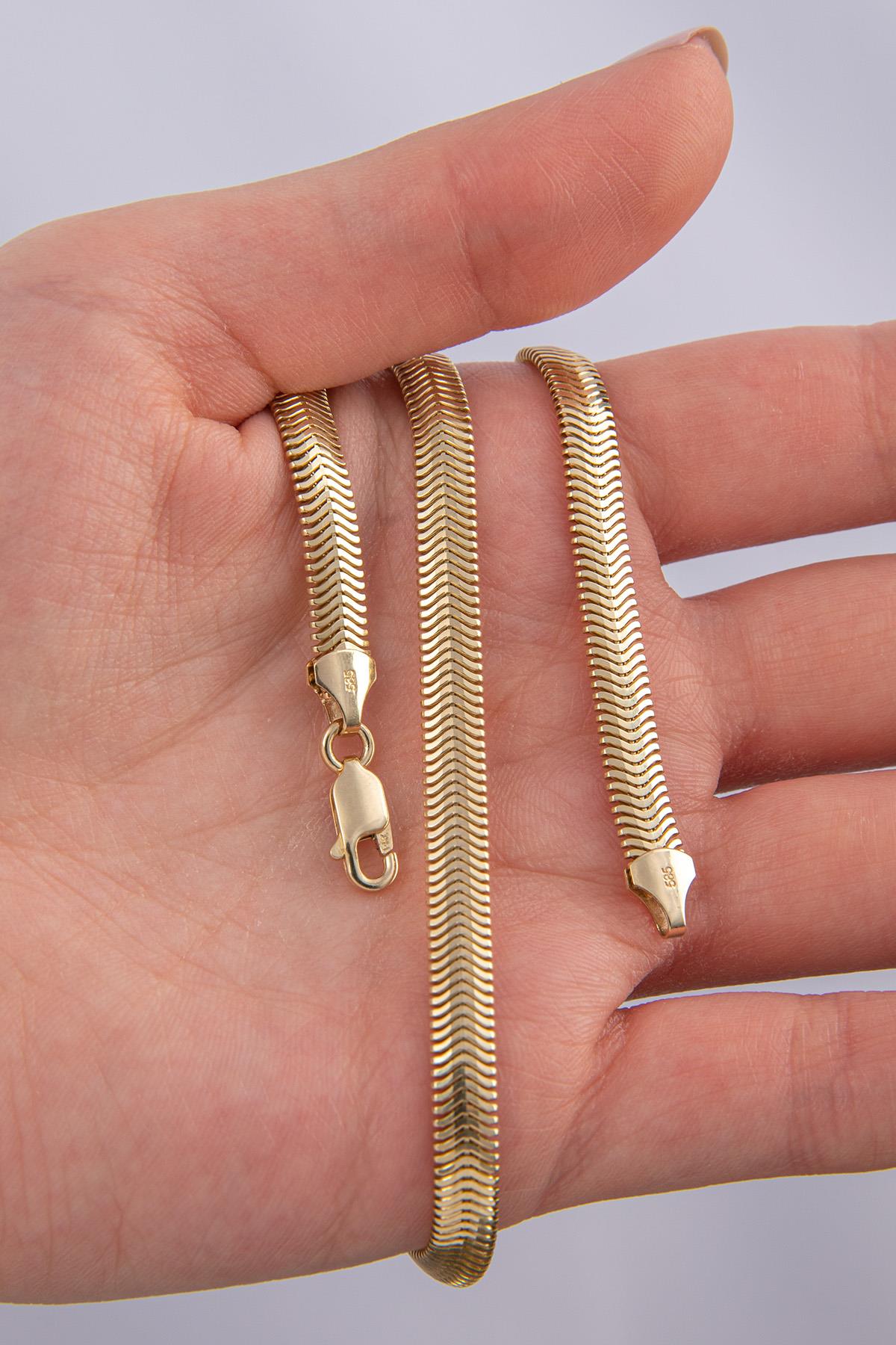 14K Gold Thick Snake Chain Necklace   0.210 inch