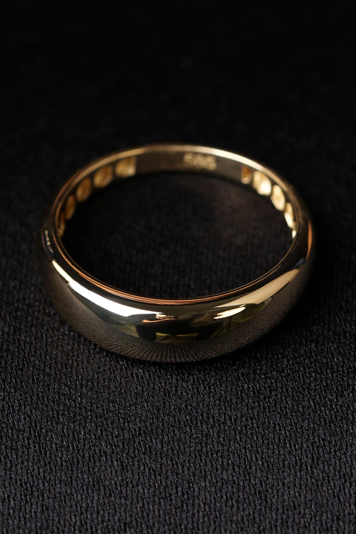 14K Solid Gold Thin Chunky Ring