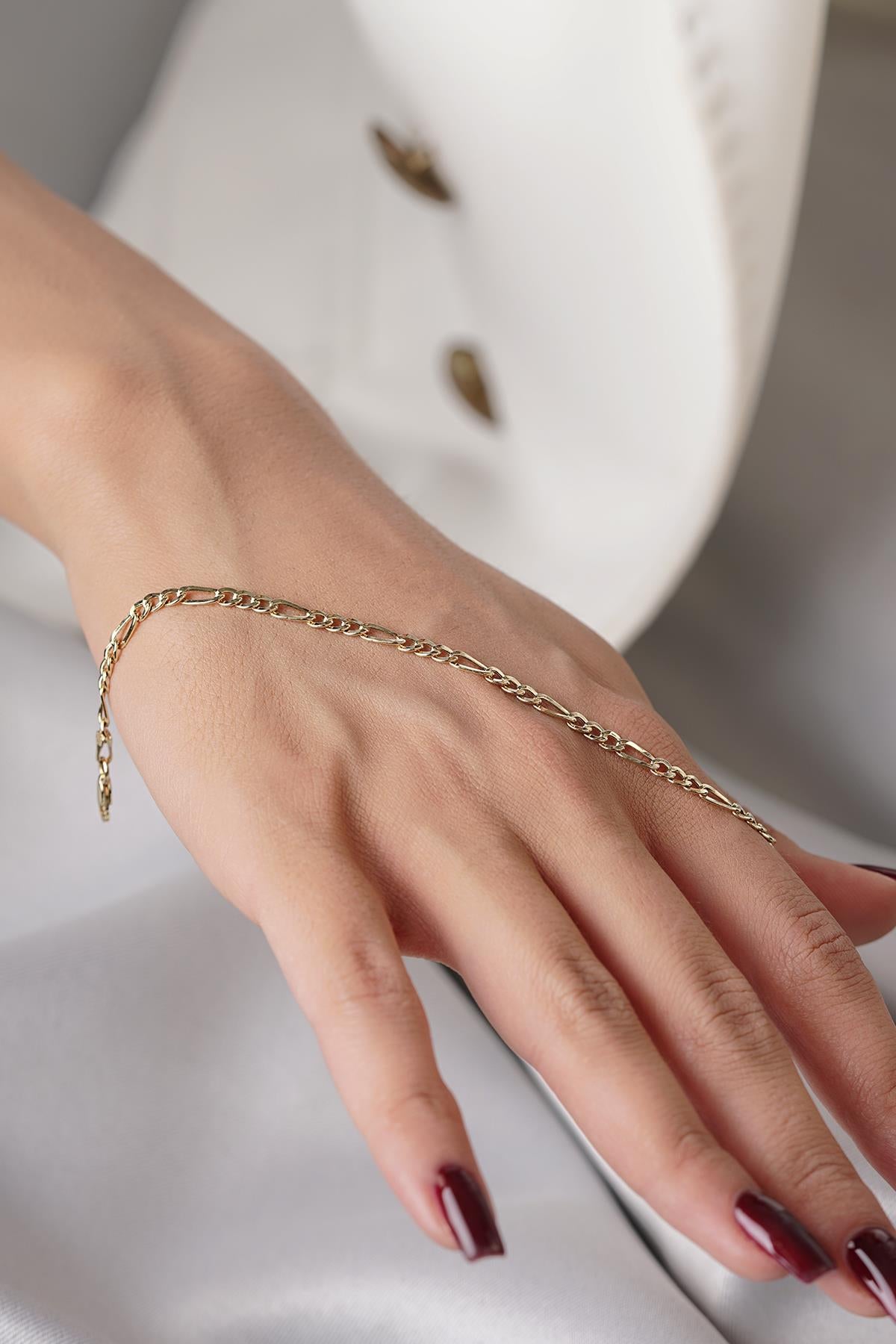 14K Gold Thin Figaro Bracelet