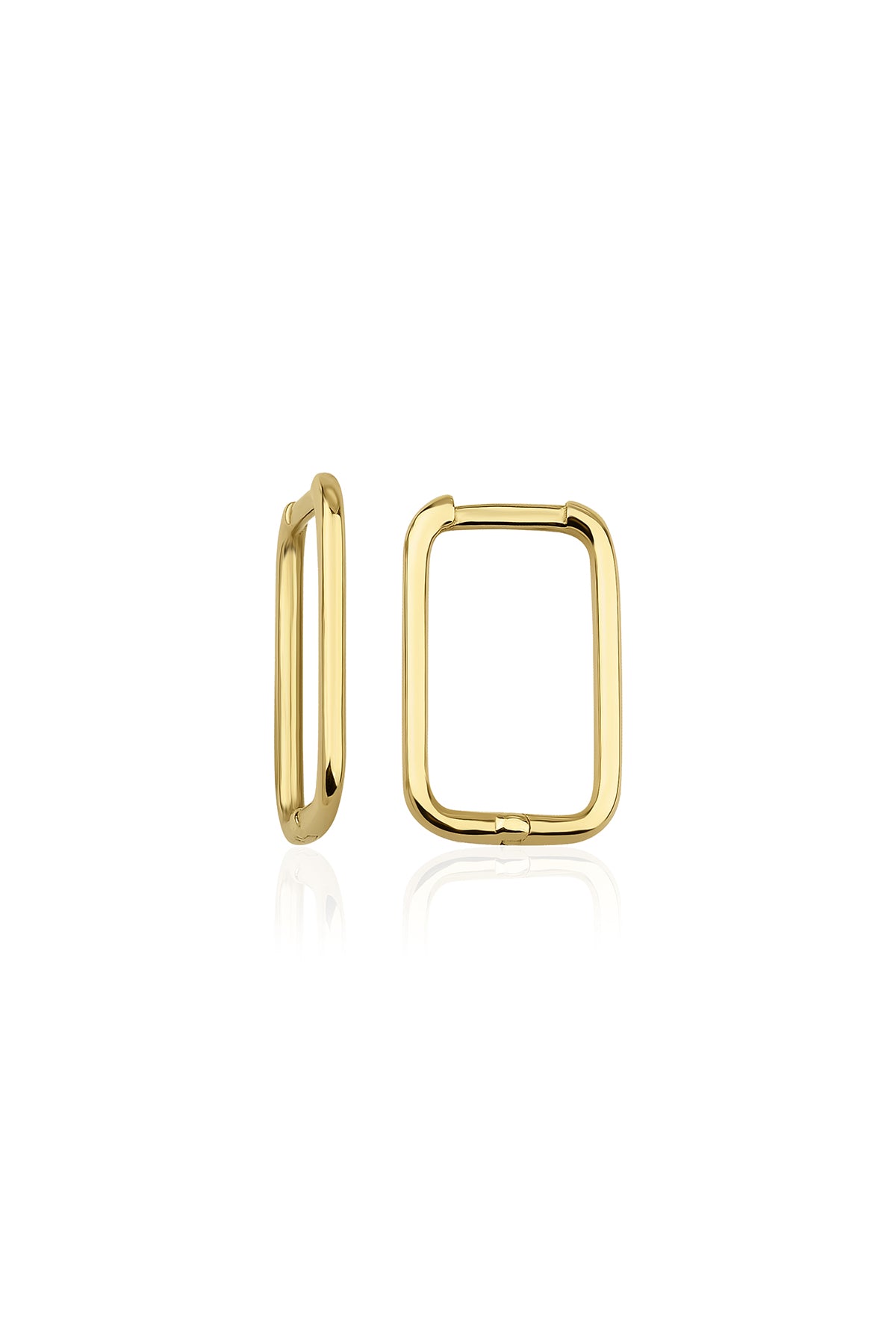 14K Gold Thin U Shape Huggie Earrings