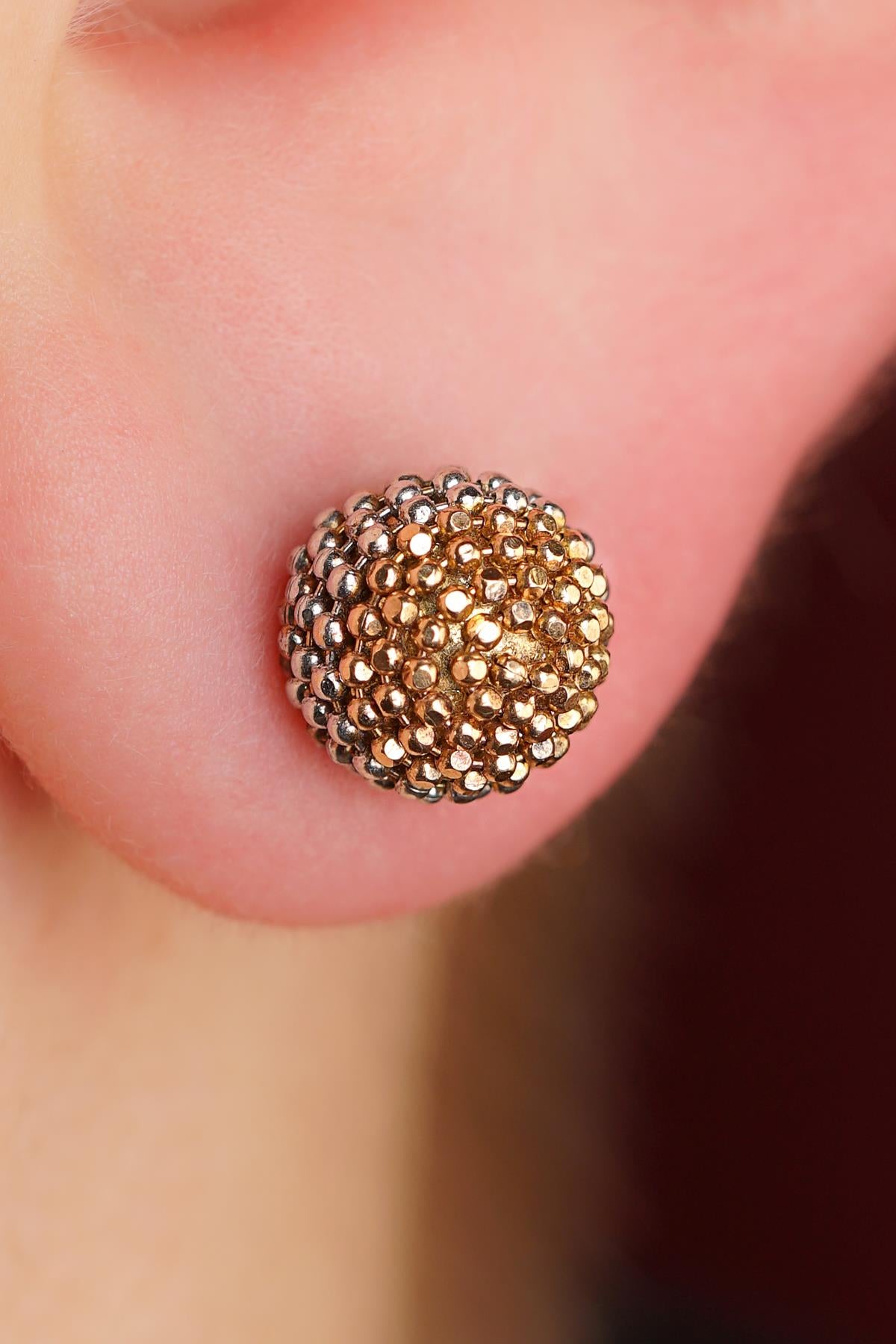 14K Gold Three-Tone Mars Men’s Earring