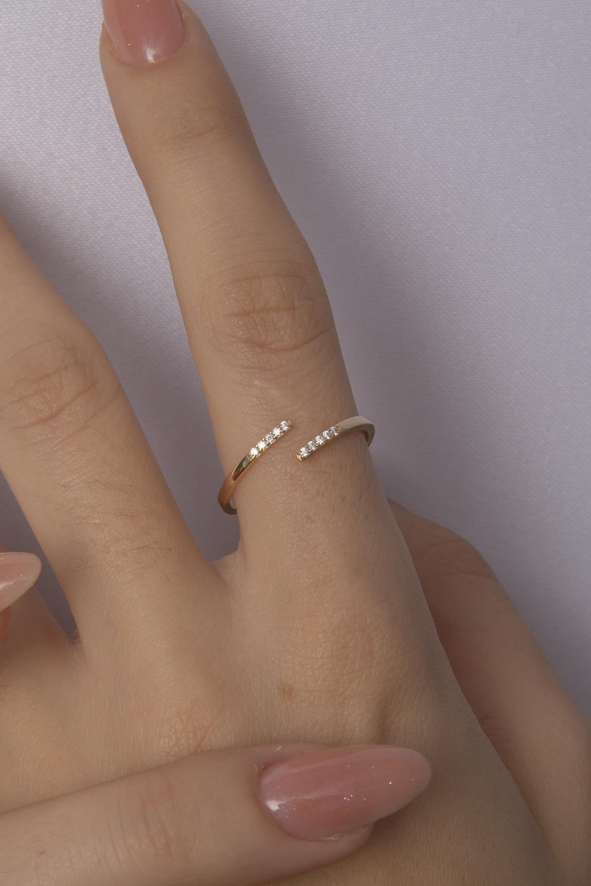 14K Solid Gold Tina Ray Ring