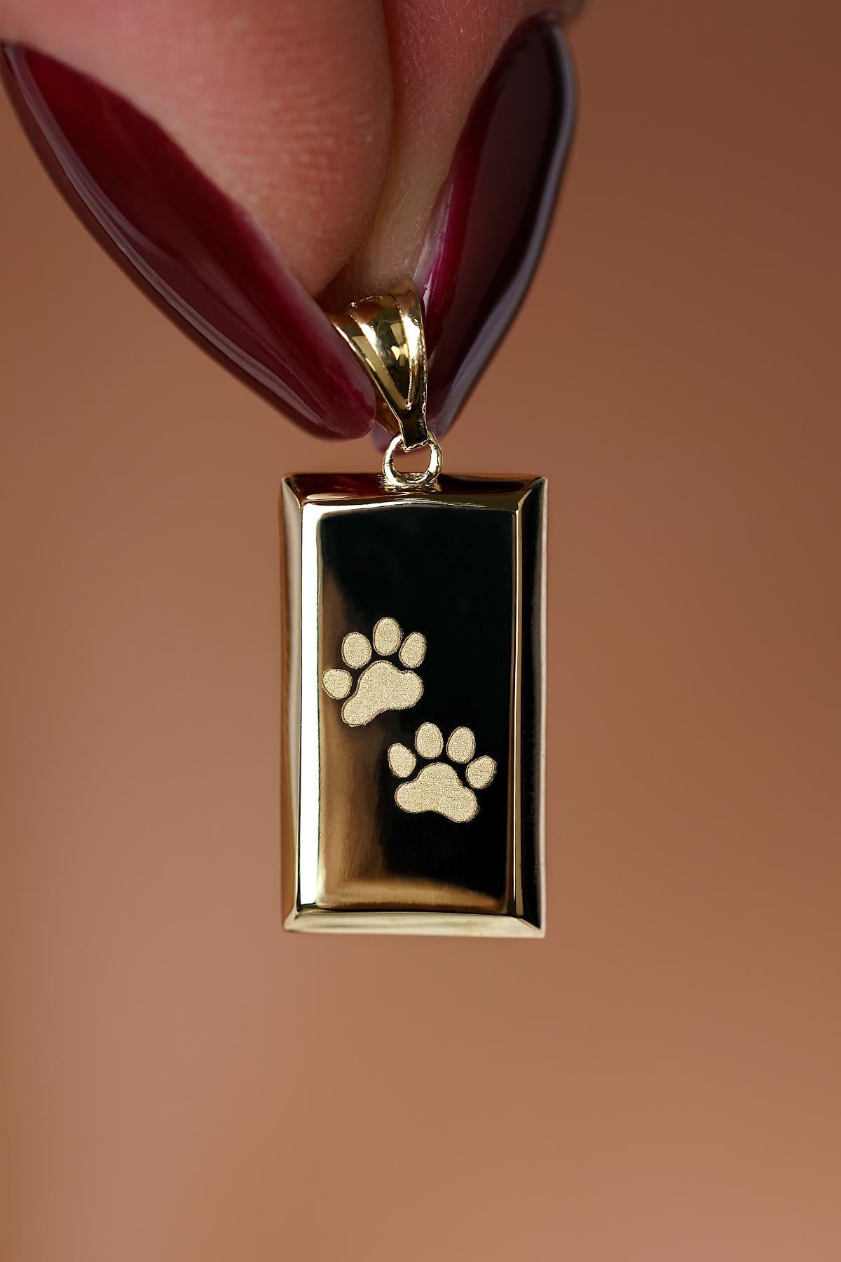 14K Solid Gold Tiny Ingot Gold Bar Charm