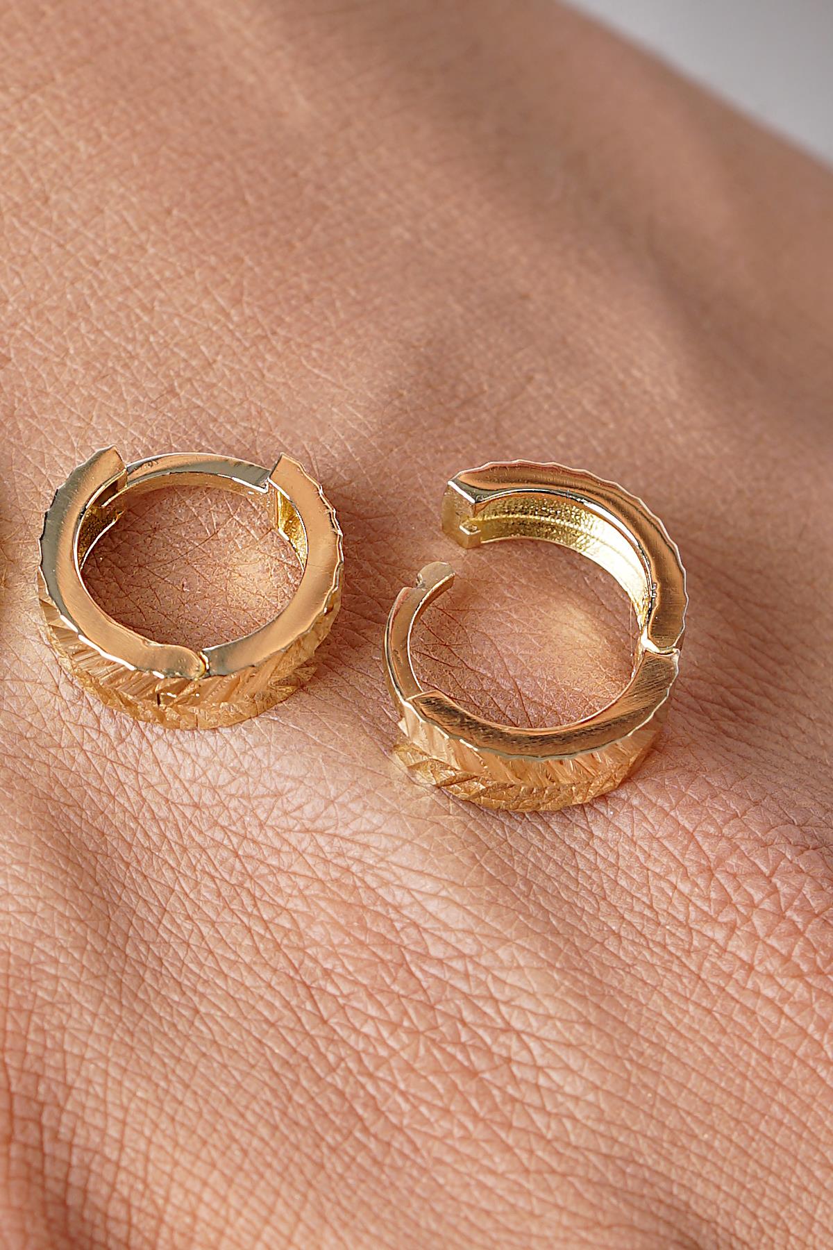 14K Gold Tiny Wheat Ear Stud Earrings