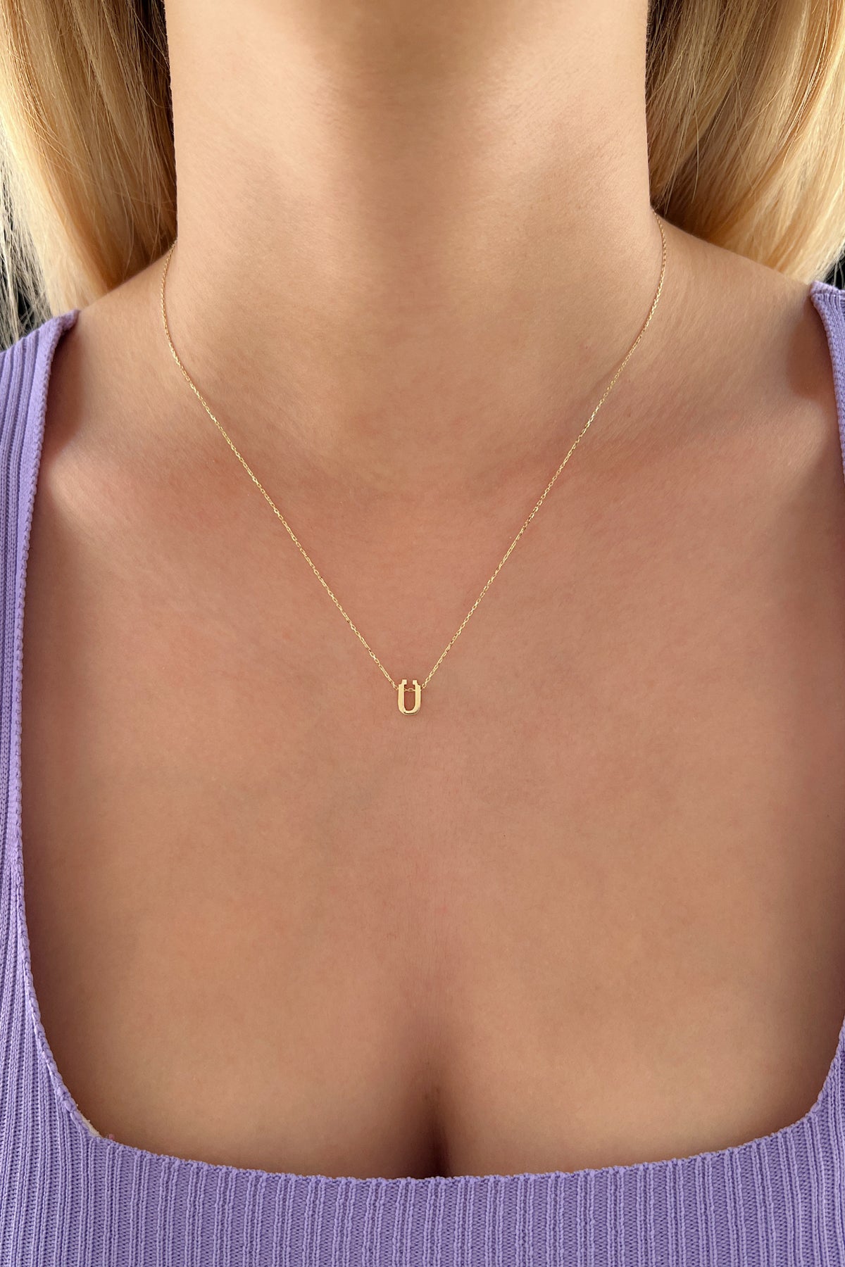 14K Gold Ü Initial Necklace