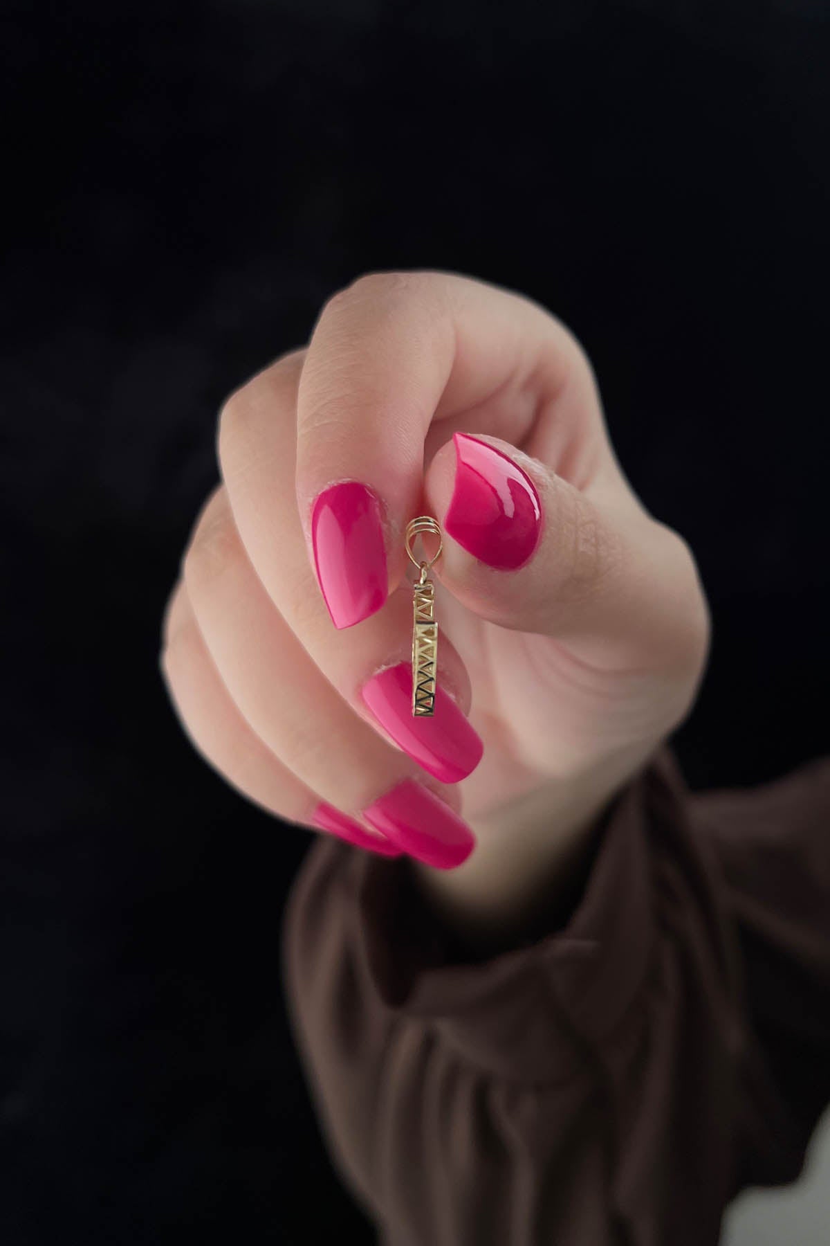 14K Gold Ü Letter Mini Shine Pendant