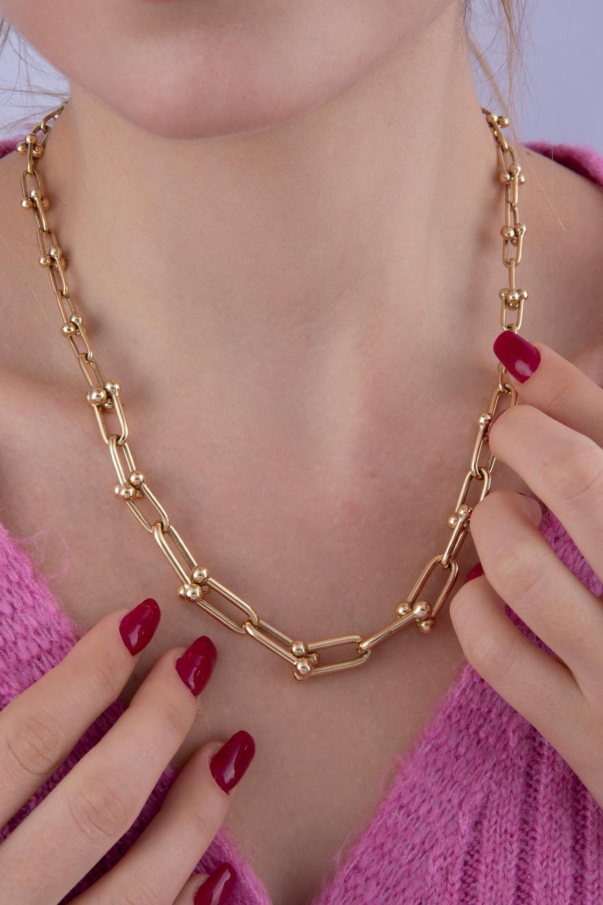 14K Gold U Link Chain  0.440 inch