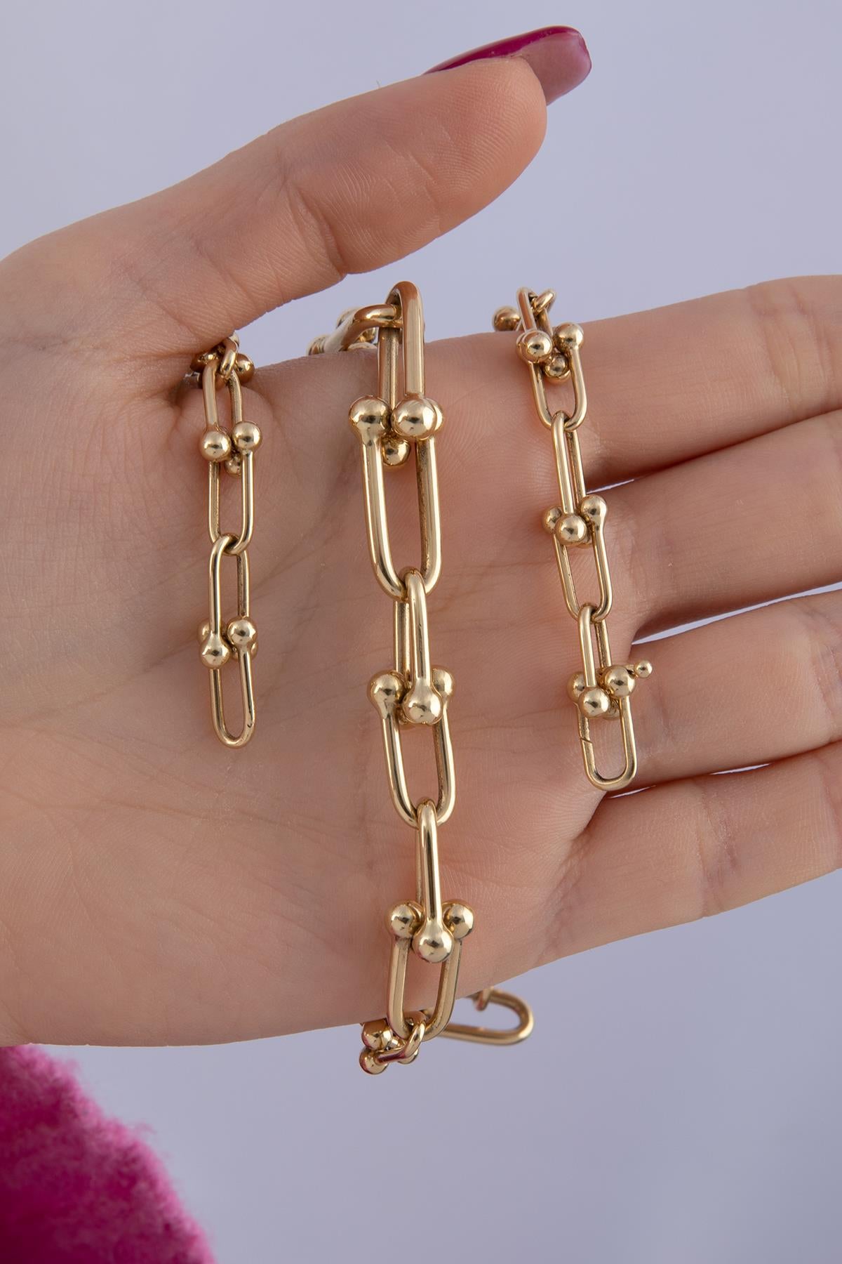 14K Gold U Link Chain  0.440 inch