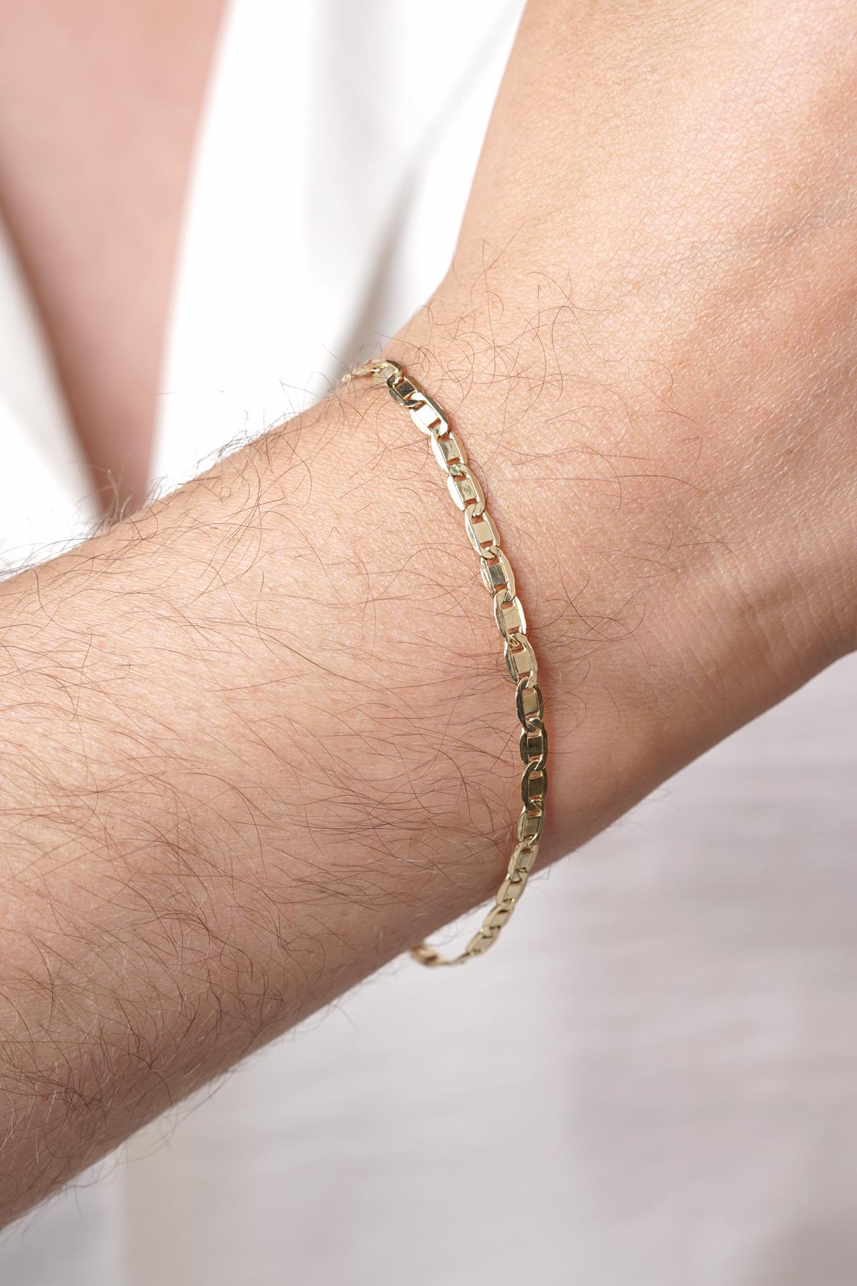 14K Gold Valentino Chain Men'sBracelet