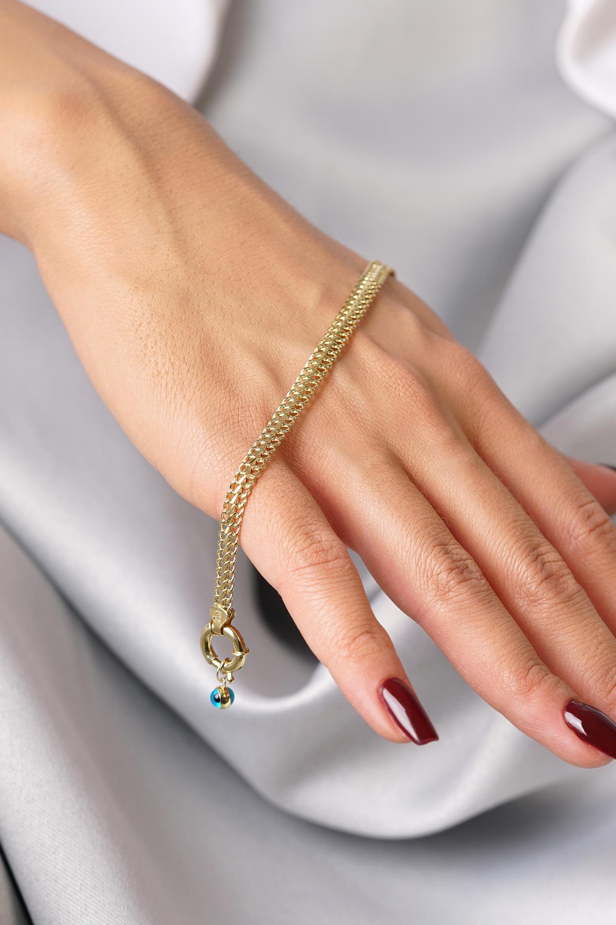 14K Gold Vienna Double Curb Bracelet