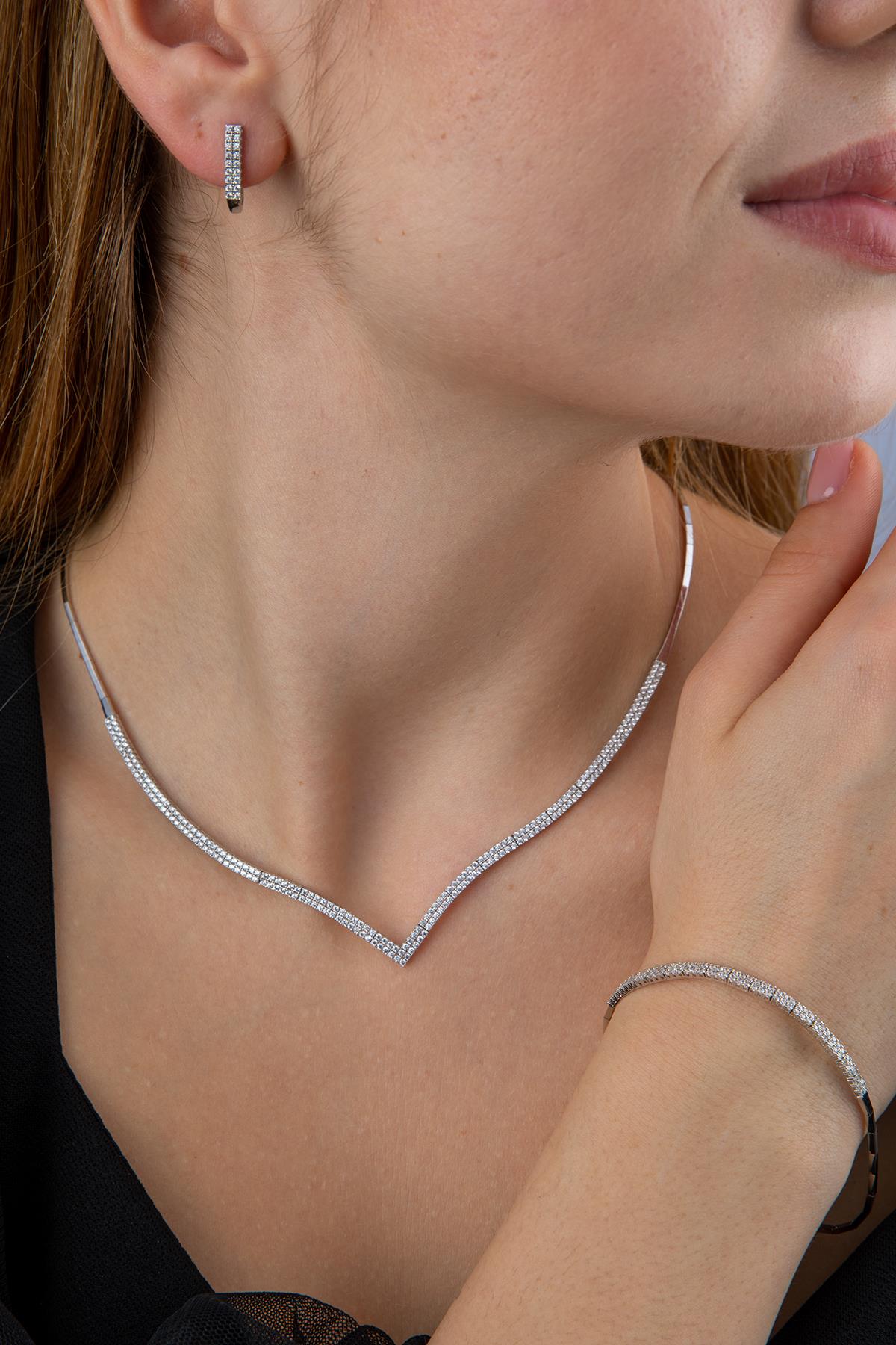 14K Gold Waterway Set White