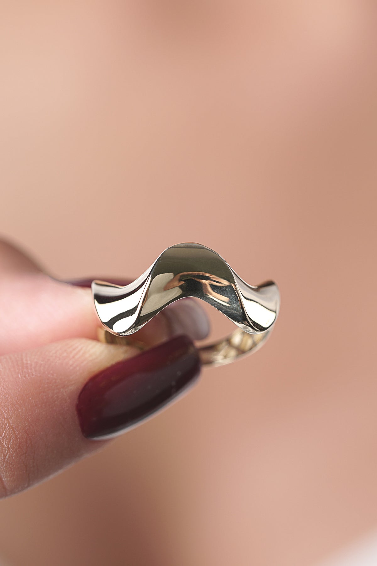 14K Gold Wave Ring