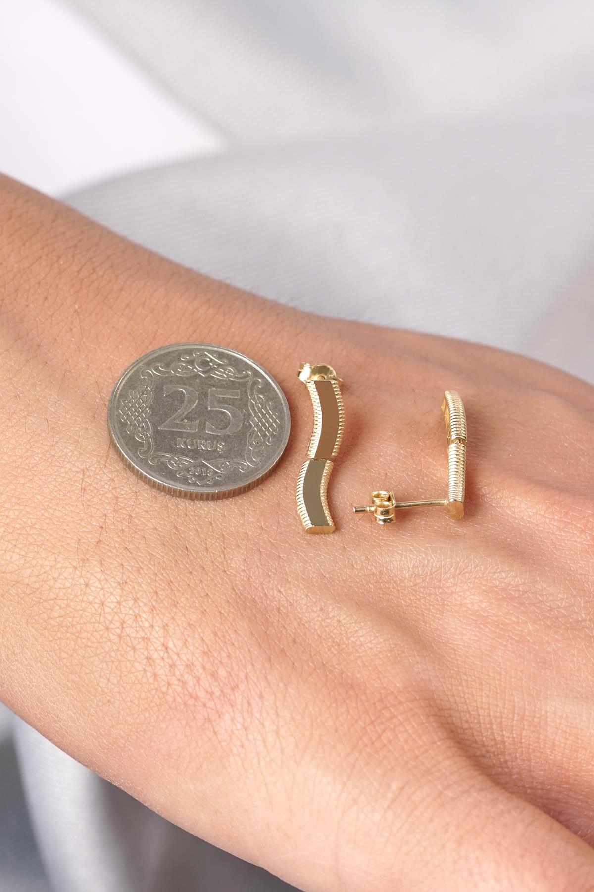 14K Gold Wavy Ajda Earrings