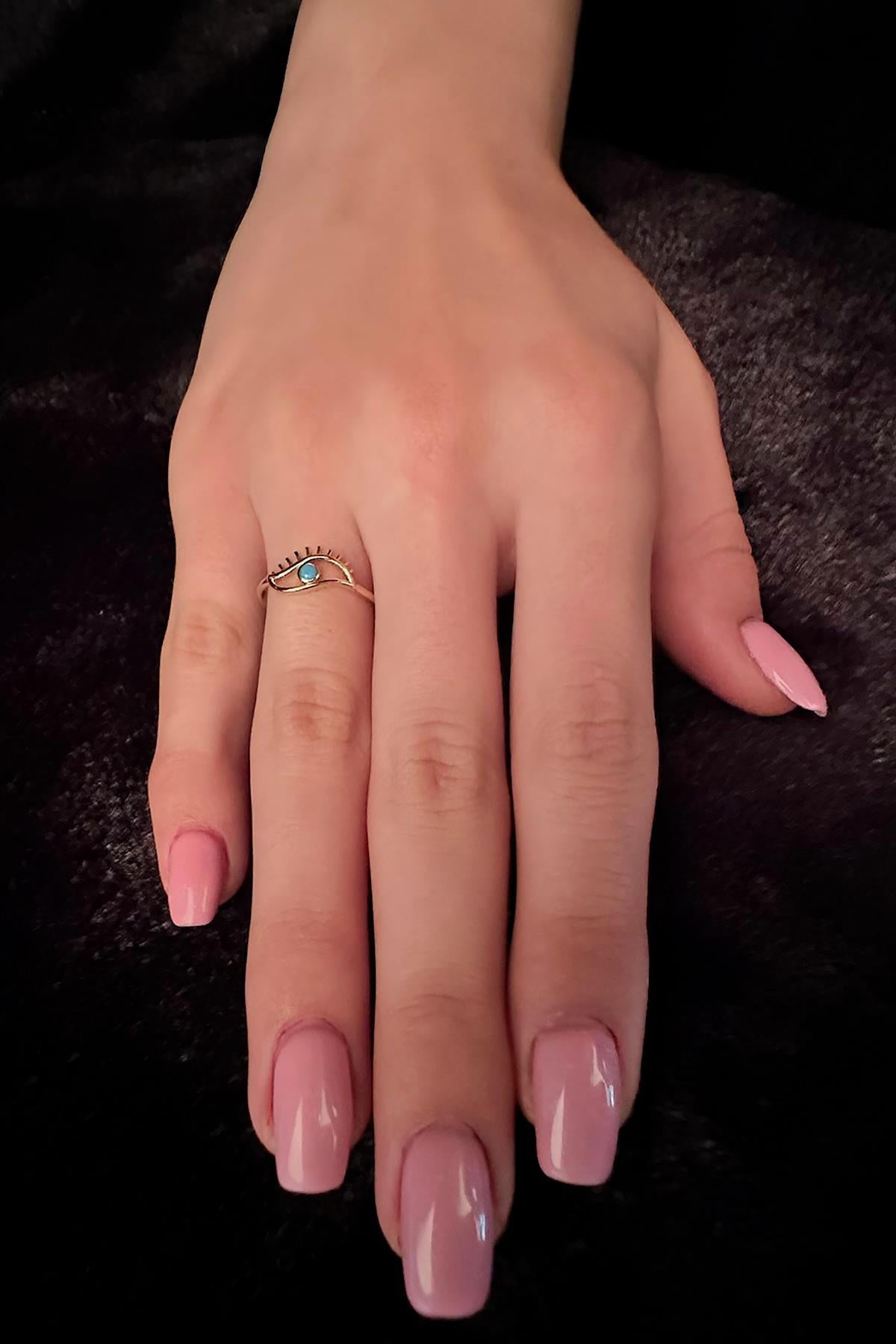 14K Gold Wavy Evil Eye