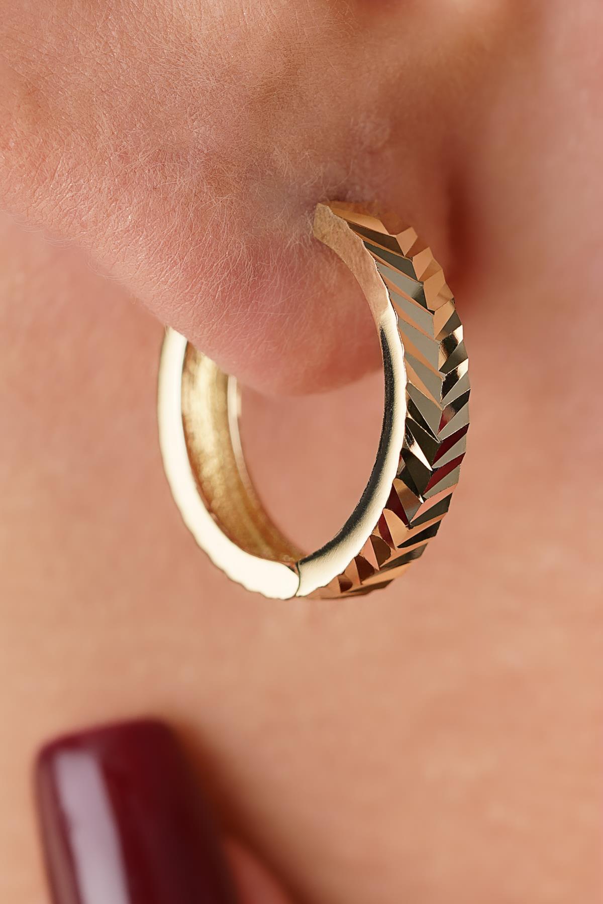 14K Gold Wheat Ear Crawler Earrings