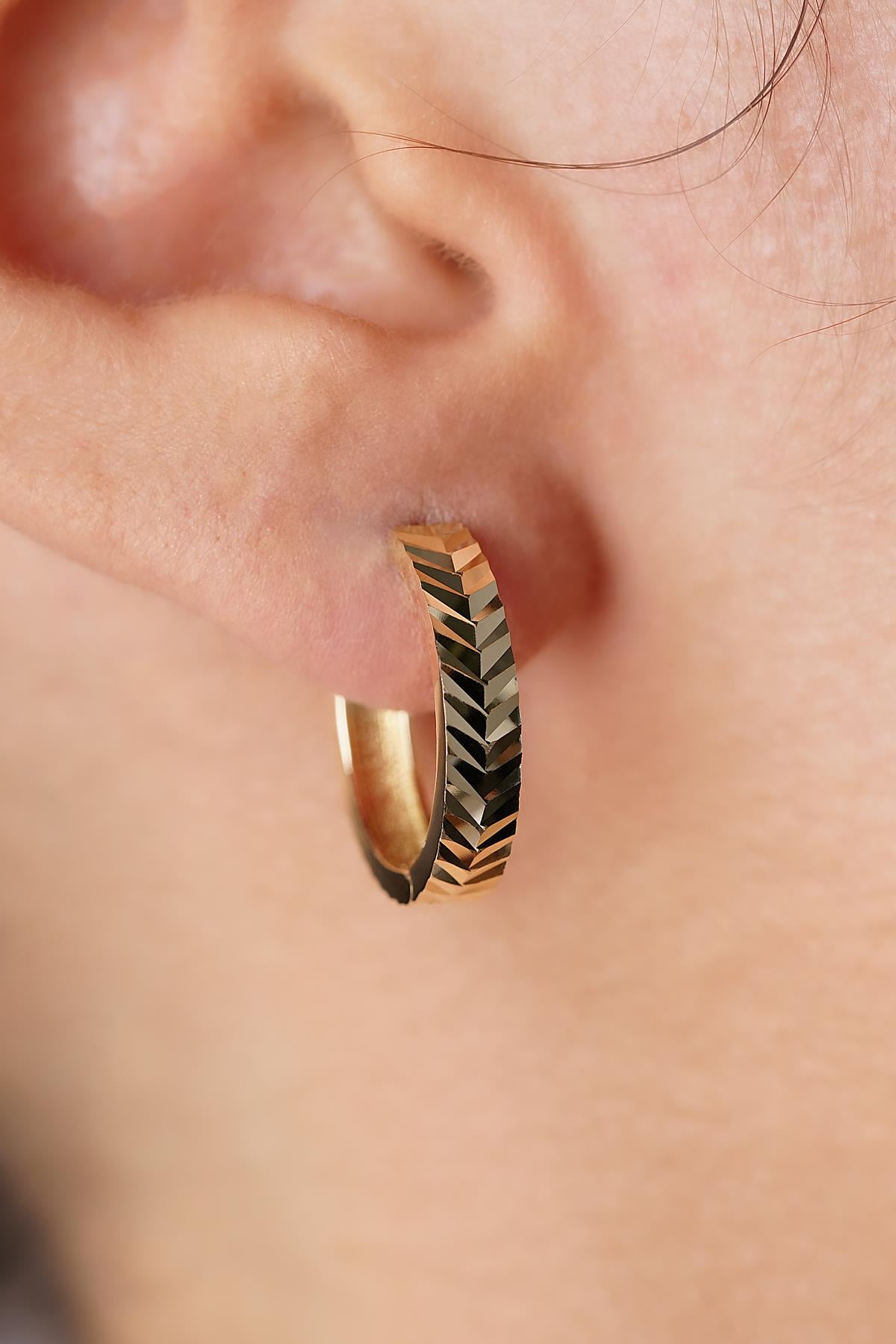 14K Gold Wheat Ear Crawler Earrings