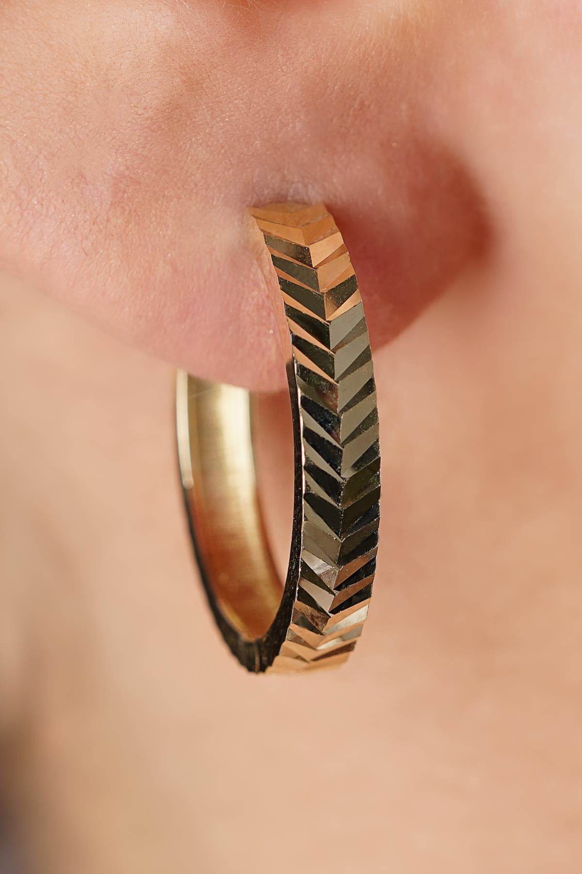 14K Gold Wheat Ear Ear Climber