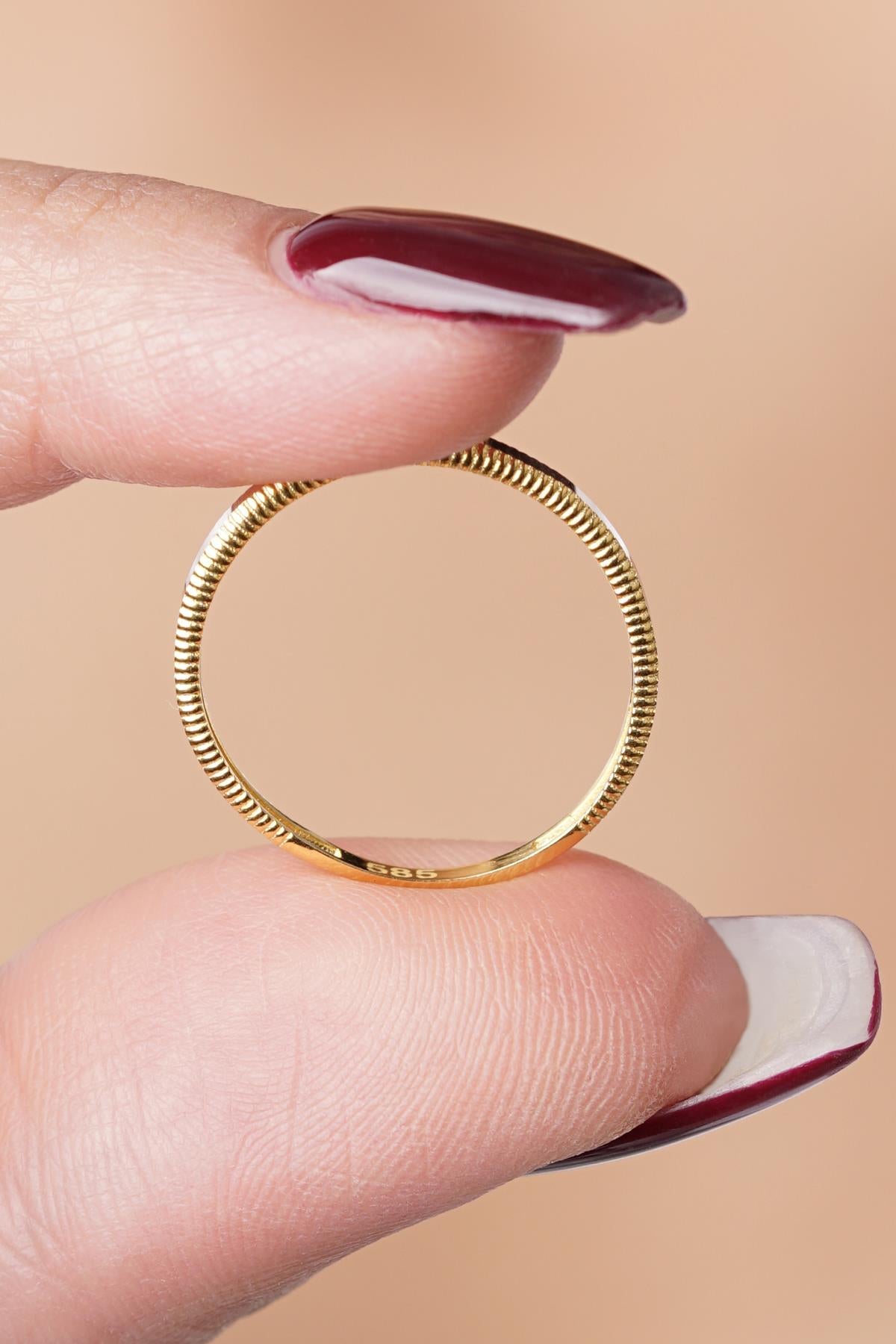 14K Gold Wheat Ring – 22K Appearance