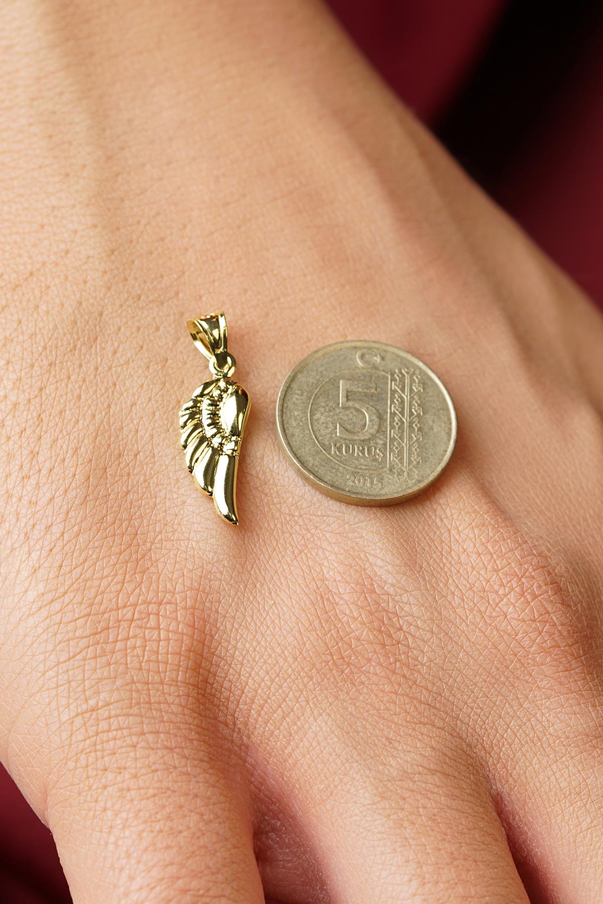 14K Gold Wing Pendant