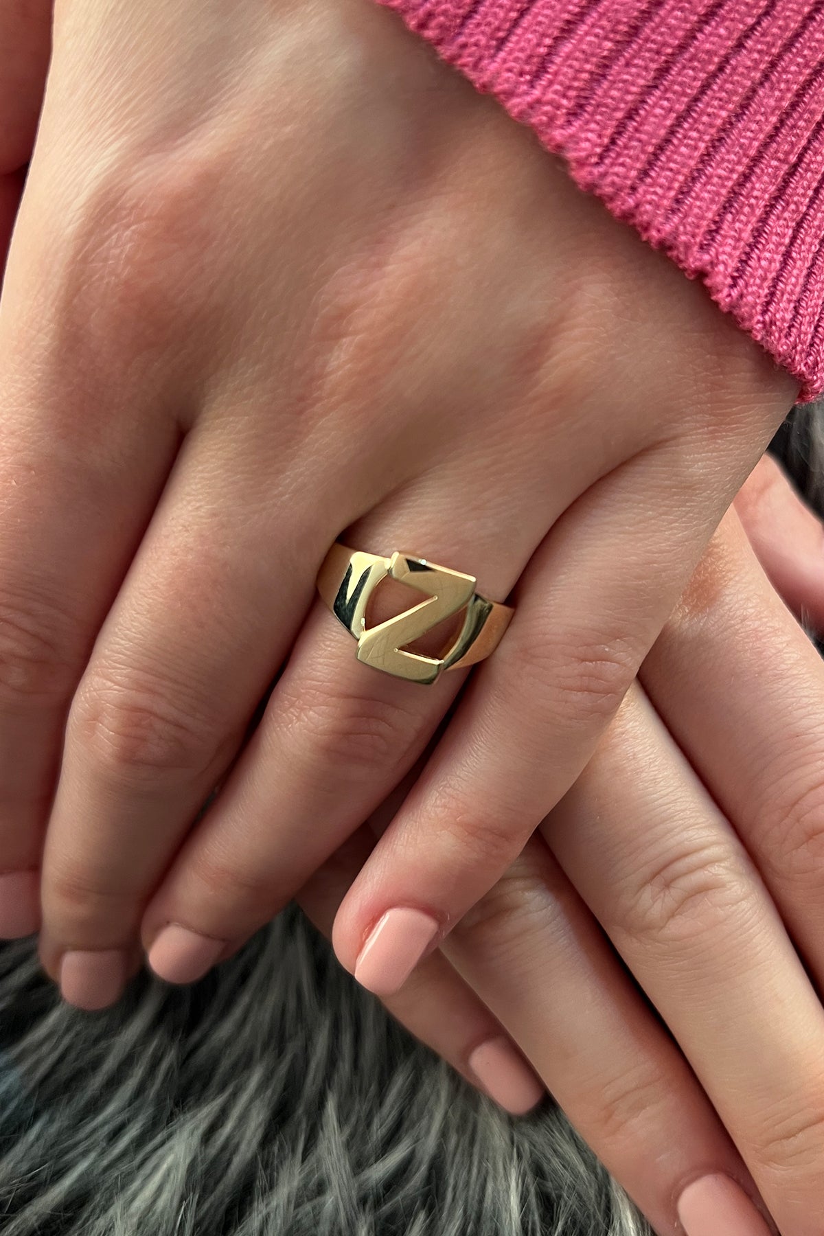 14k Gold Z Initial Ring