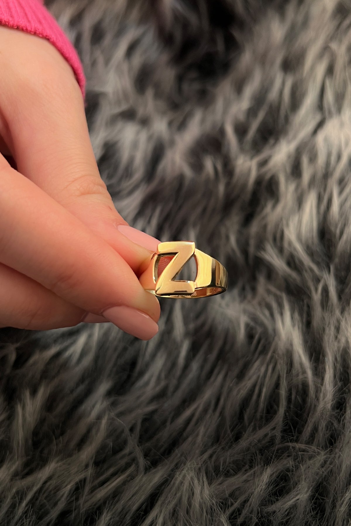 14k Gold Z Initial Ring