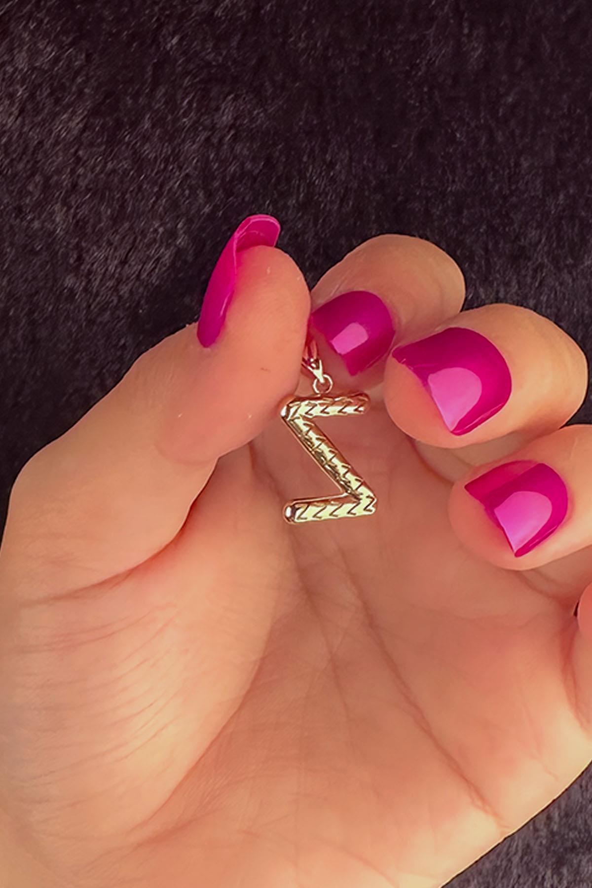 14K Gold Z Letter Charm