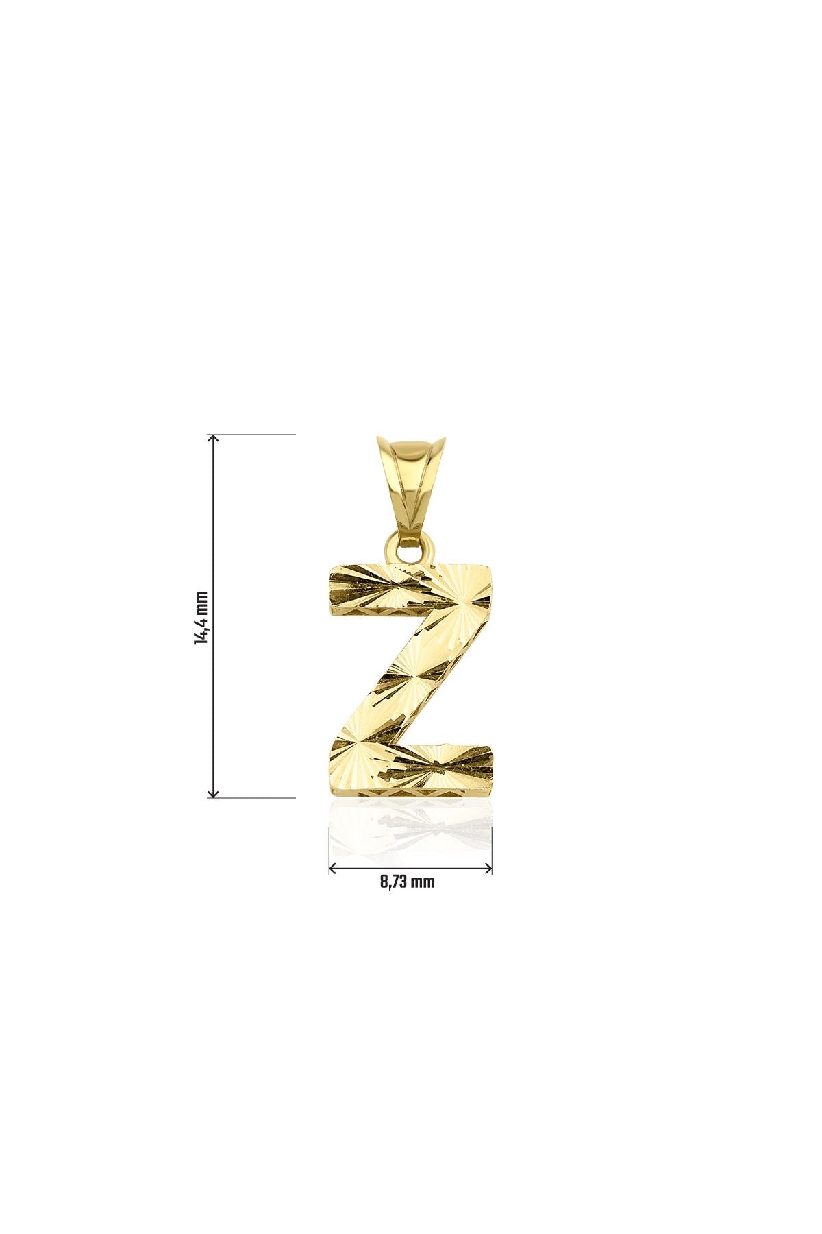 14K Gold Z Letter Mini Shine Pendant