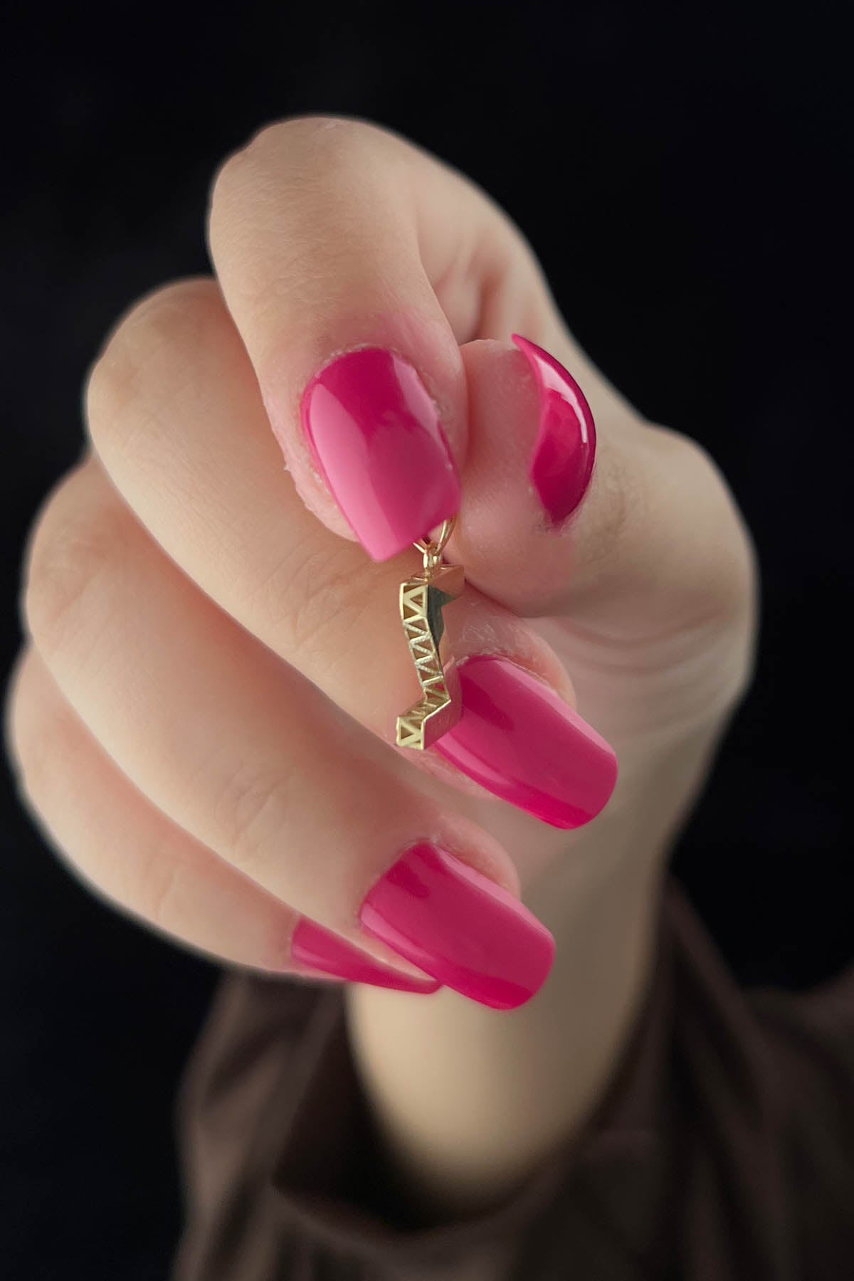 14K Gold Z Letter Mini Shine Pendant