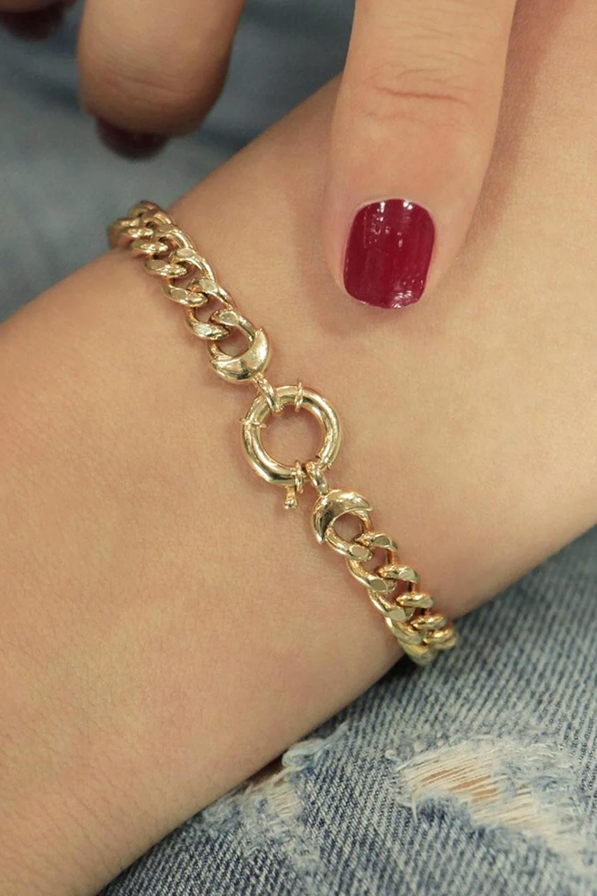 14K Solid Gold Curb Link Bracelet