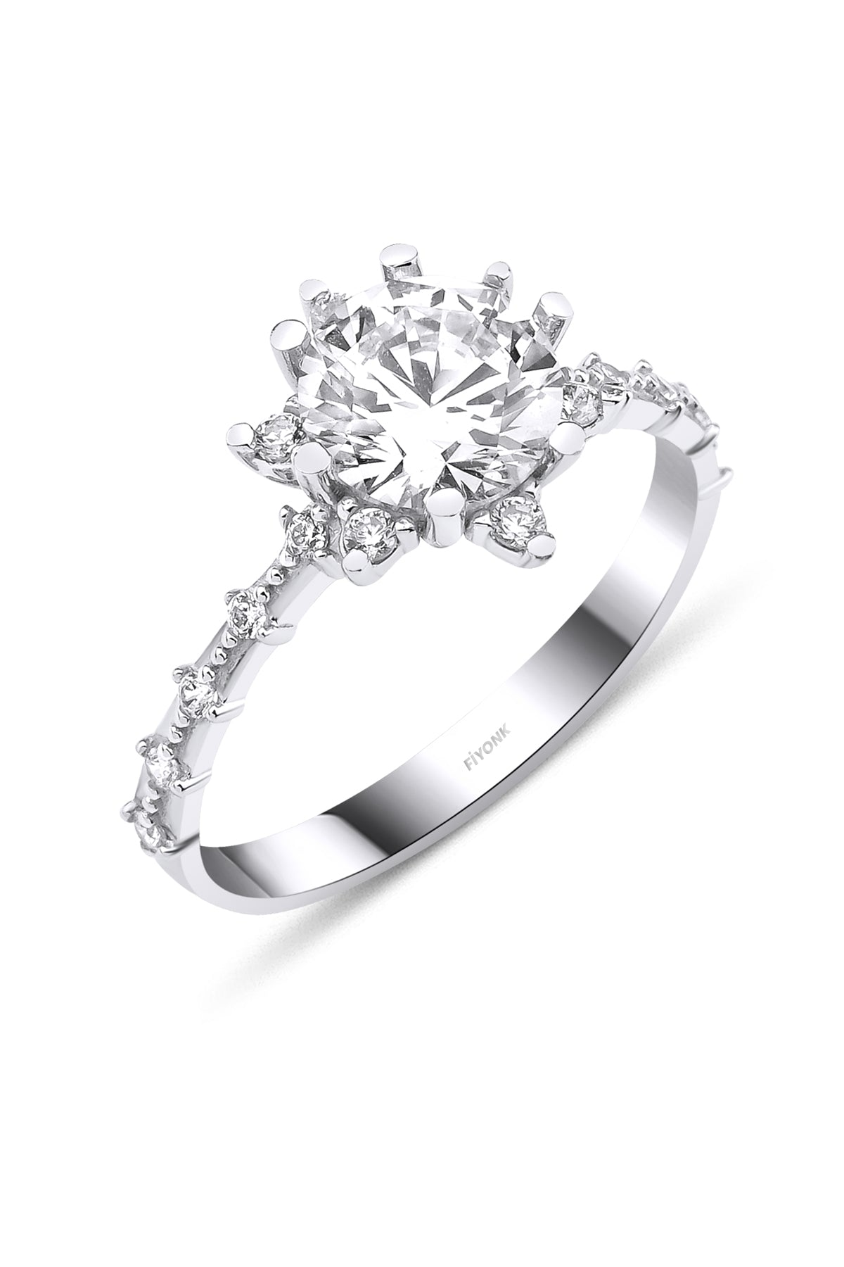 14K White Gold Lotus Rose Ring