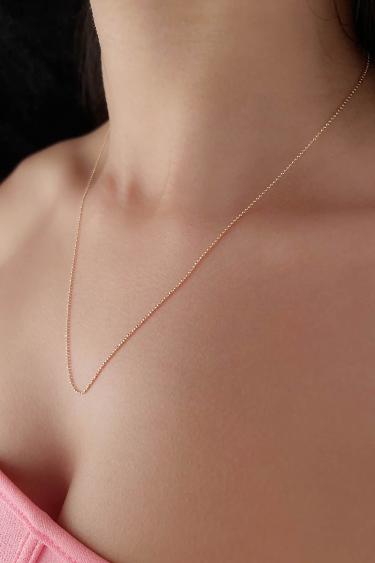 14K Yellow Gold Cube Ball Chain   0.039 inch