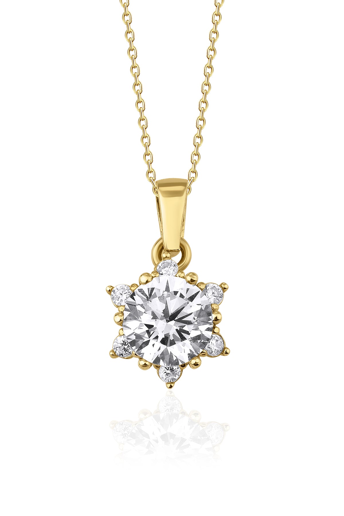 14K Yellow Gold Lotus Rose Necklace