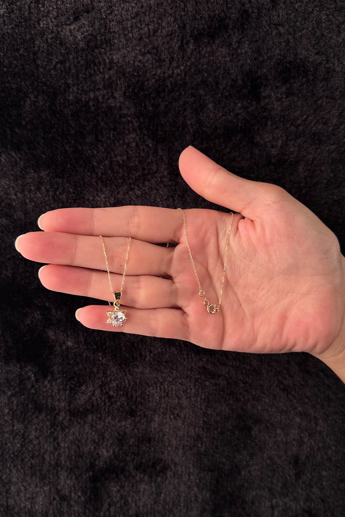 14K Yellow Gold Lotus Rose Necklace