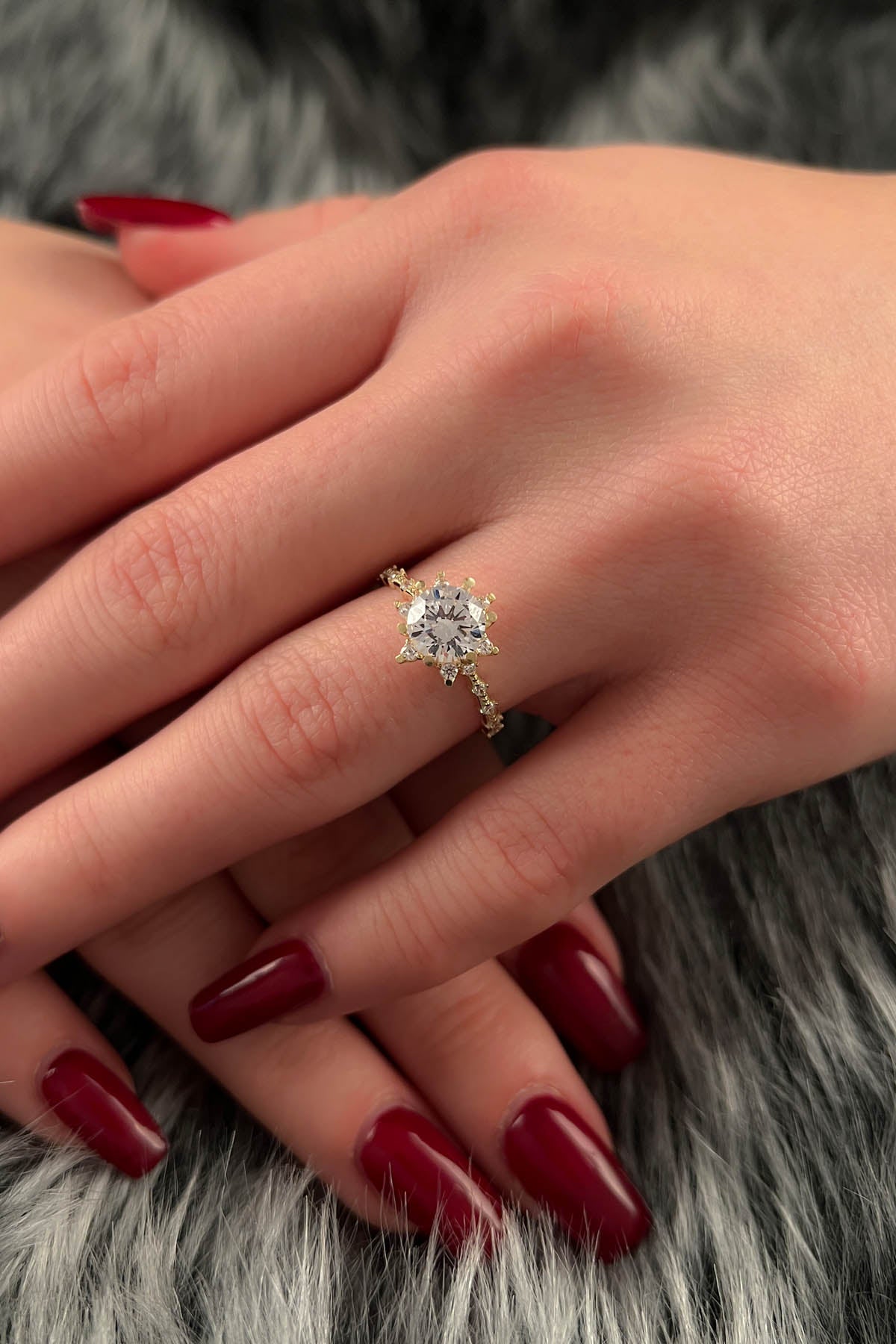 14K Yellow Gold Lotus Rose Ring