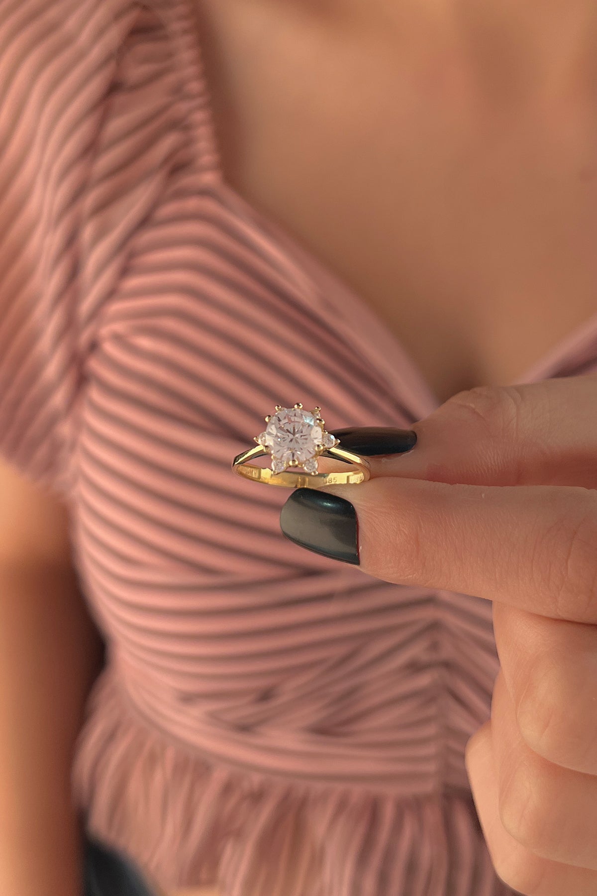 14K Yellow Gold Lotus Rose Ring 2