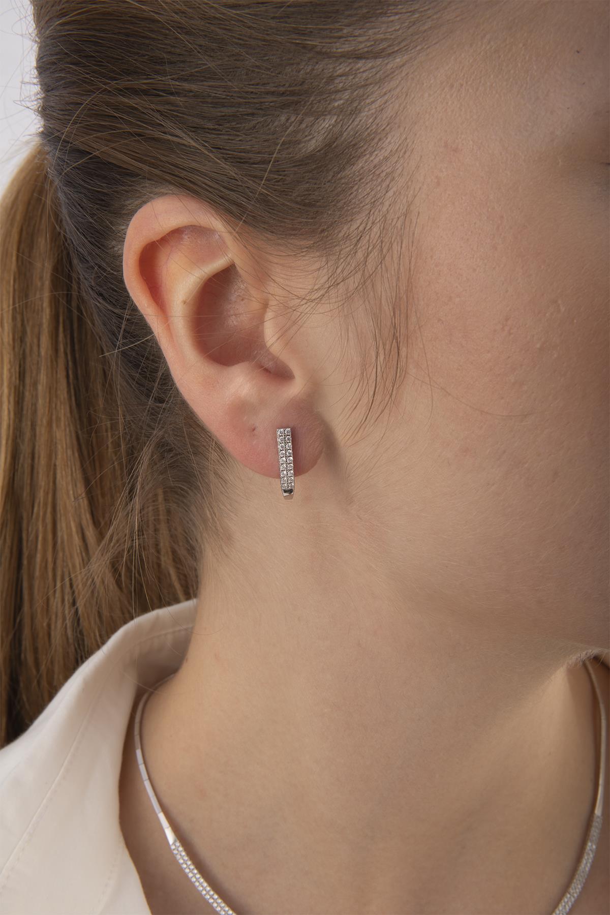 14K Gold Double Row Tennis Set  (Necklace , Earrings , Bracelet )