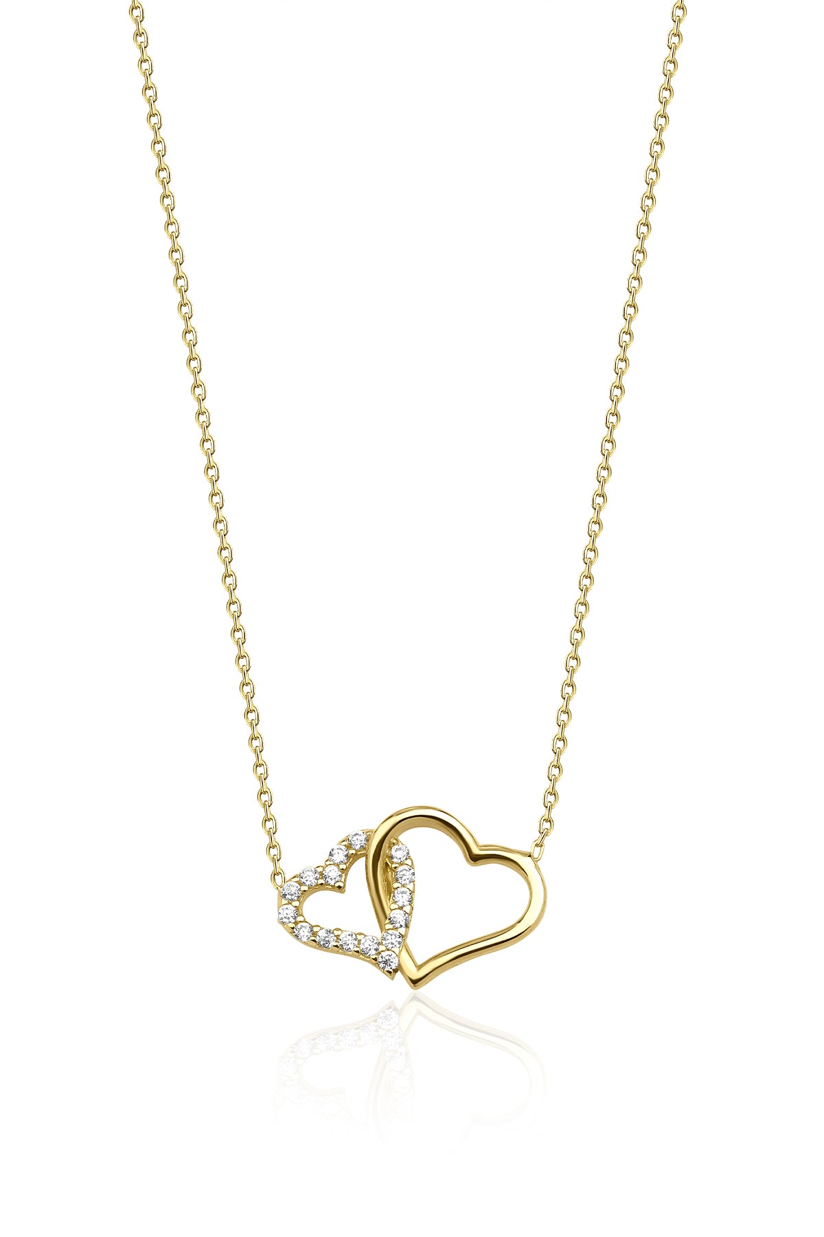 14K Gold Intertwined Heart Necklace